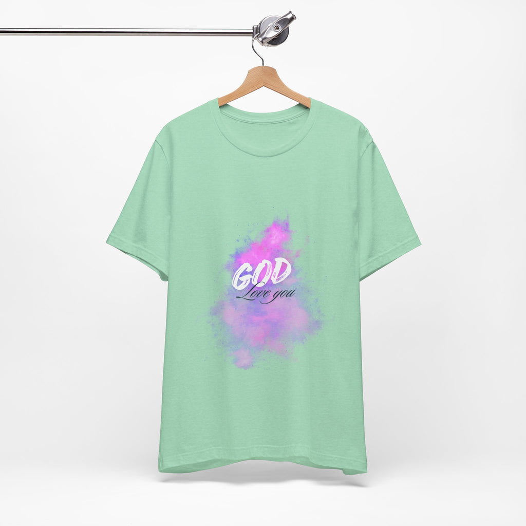 God Love You Tee - Inspirational Short Sleeve Shirt, Faith-Based Gift, Christian Apparel, Motivational T-Shirt, Perfect for Worship