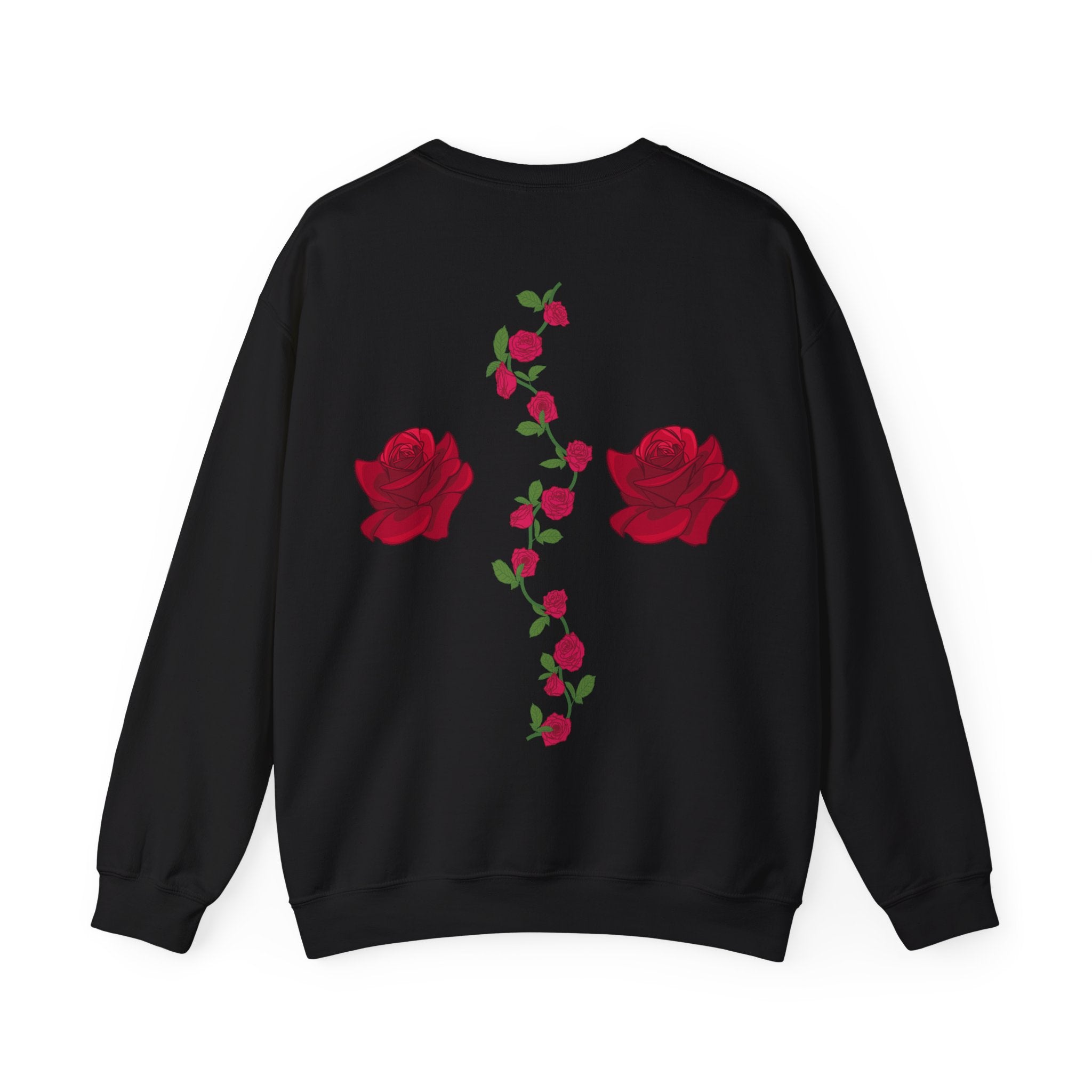 Sweatshirt — Red Rose Crest Back Graphic Crewneck