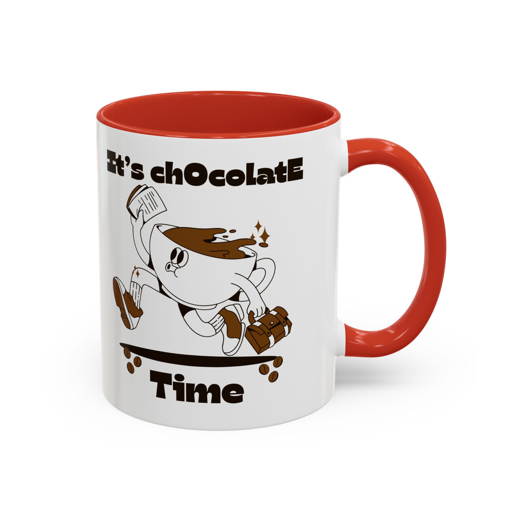 Chocolate Time Coffee Mug, Skateboard Mug, Gift for Coffee Lovers, Fun Mug for Hot Cocoa, Unique Mug for Birthdays, Cute Kitchen Decor