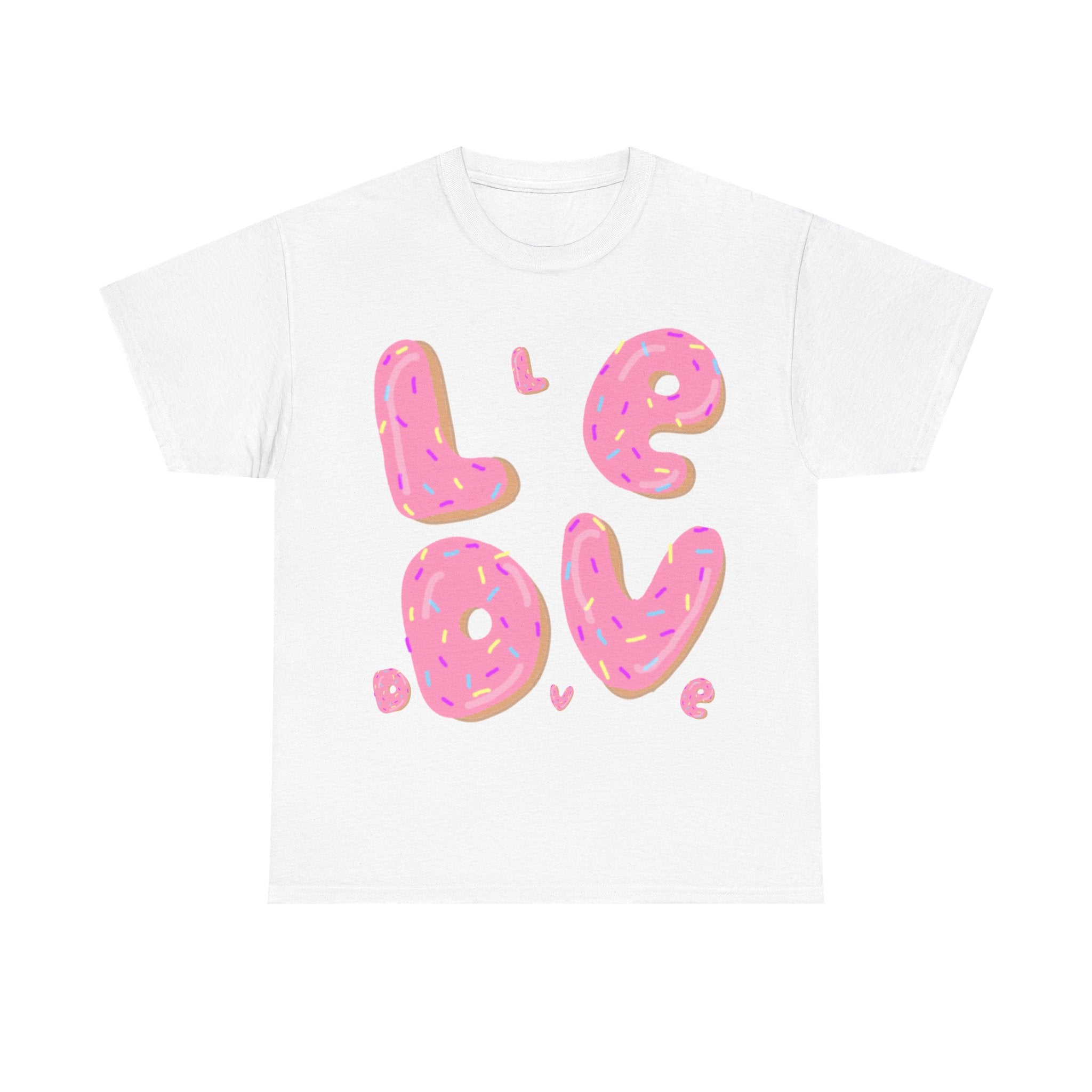 Sweet Love Donut Tee - Unisex Heavy Cotton T-Shirt for Foodies and Fun-Lovers