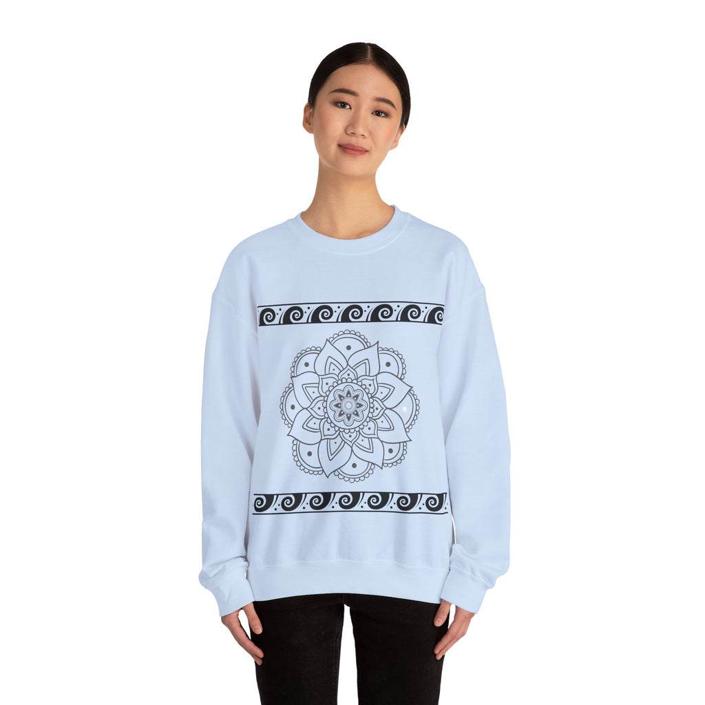 Mandala Design Crewneck Sweatshirt | Cozy Unisex Sweatshirt for Relaxation, Gift for Friends, Everyday Wear, Festival Apparel