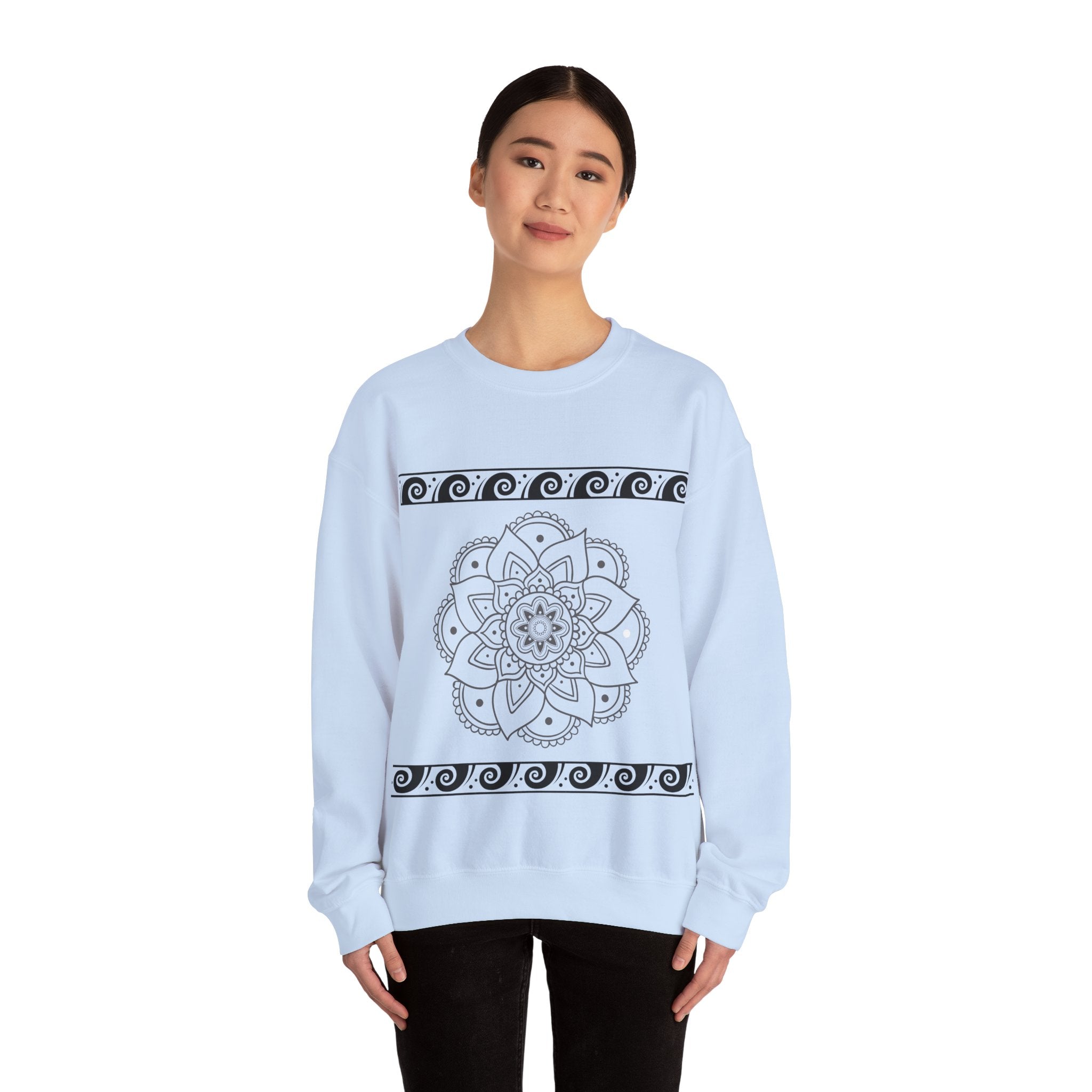 Mandala Design Crewneck Sweatshirt | Cozy Unisex Sweatshirt for Relaxation, Gift for Friends, Everyday Wear, Festival Apparel