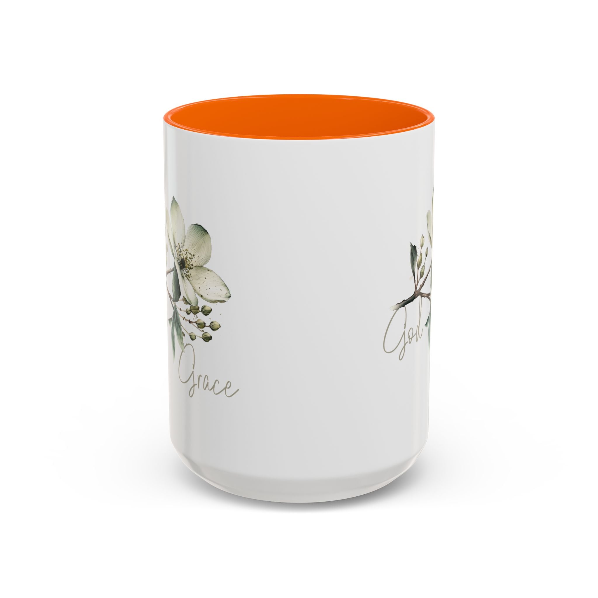 Floral Accent Coffee Mug | God Grace Gift, Nature-Inspired Tea Cup, Inspirational Drinkware for Home, Office, Mother's Day