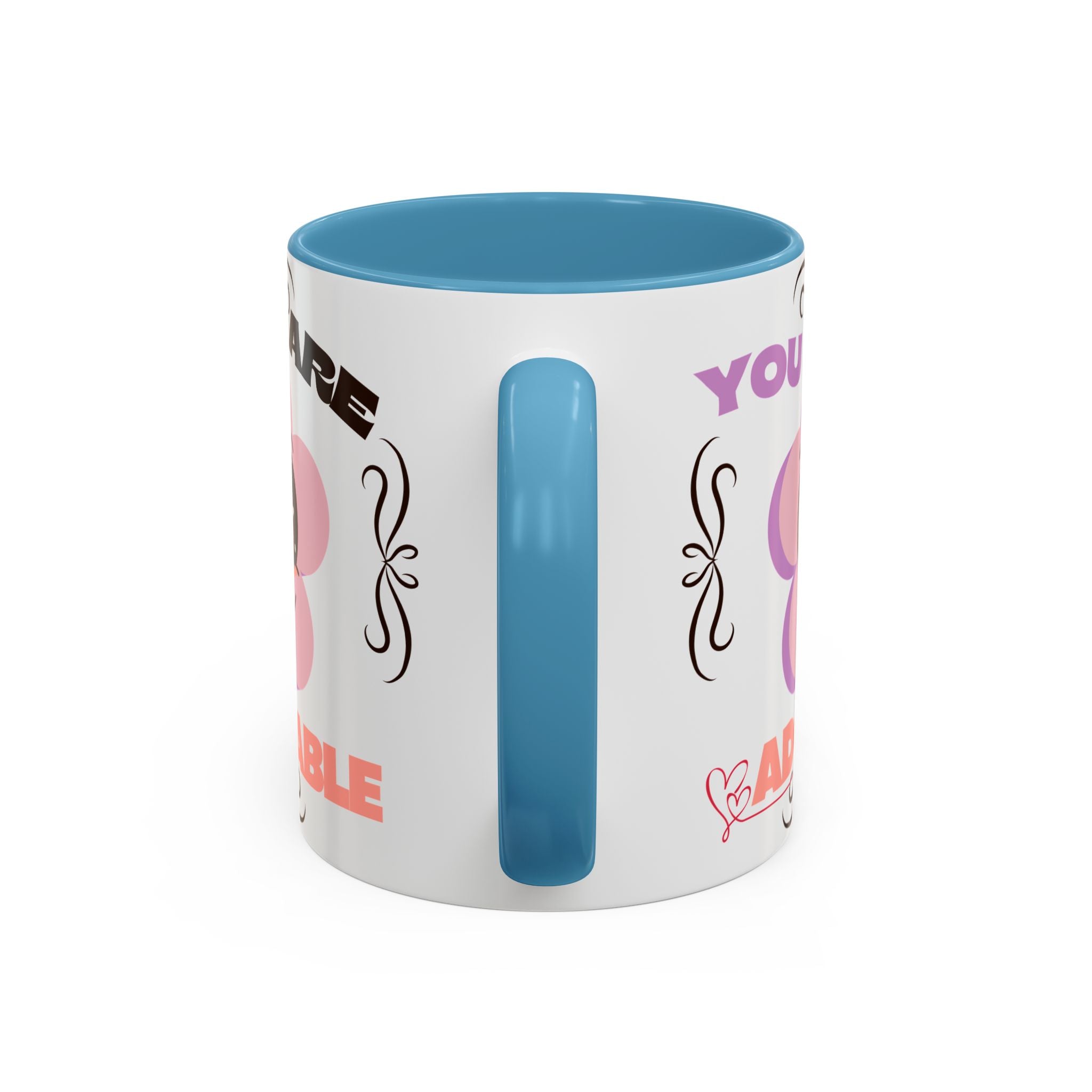 You Are Adorable Coffee Mug — Cute Pink Flower Accent Mug (11/15oz)