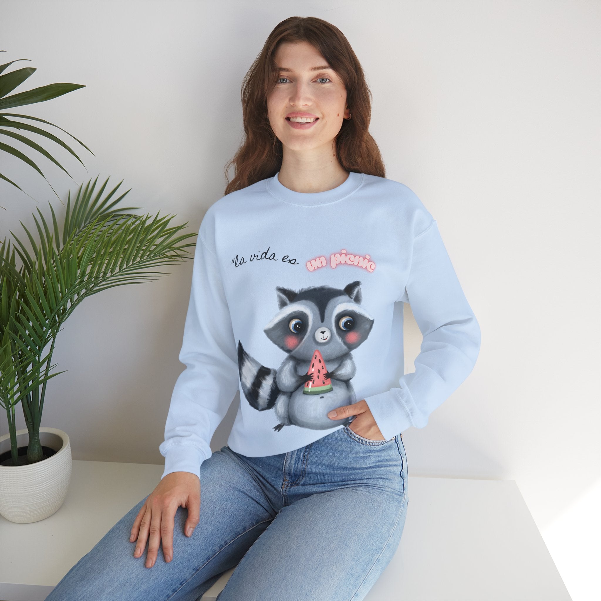 Cute Raccoon Sweatshirt, Cozy Fall Apparel, Gift for Animal Lovers, Cute Crewneck for Kids and Adults, Sweatshirt for Birthdays, Party Wear