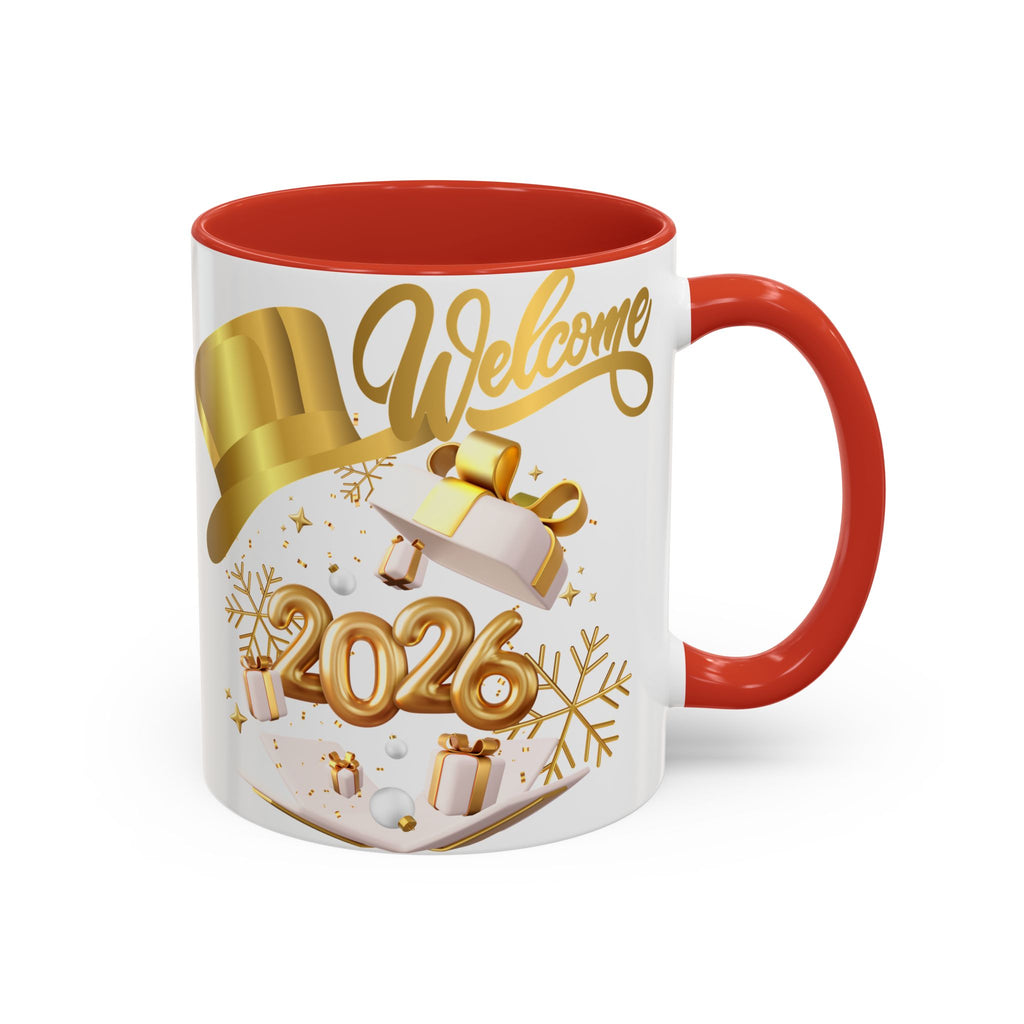2026 New Year Coffee Mug — "Welcome 2026" Gold Celebration Accent Mug