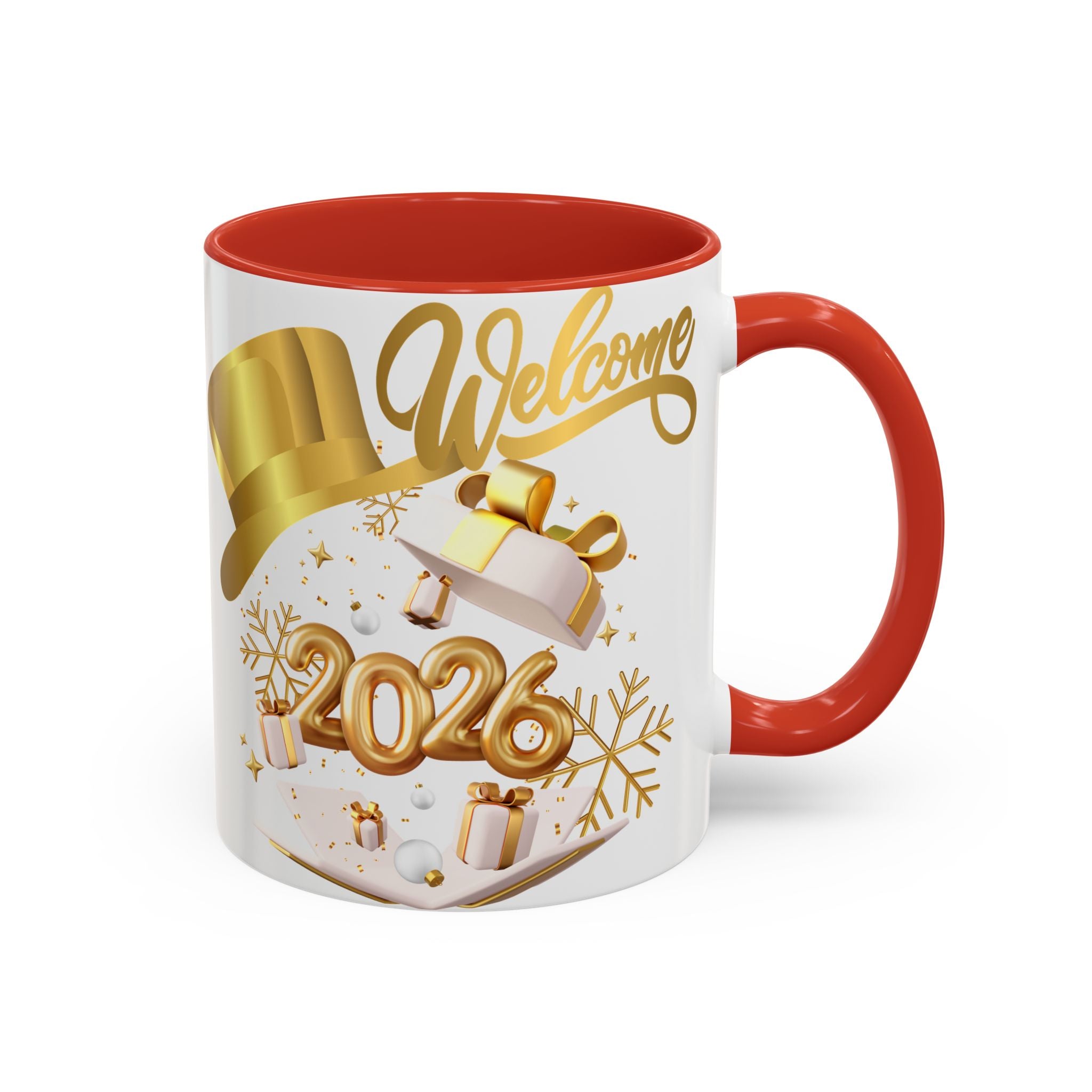 2026 New Year Coffee Mug — "Welcome 2026" Gold Celebration Accent Mug