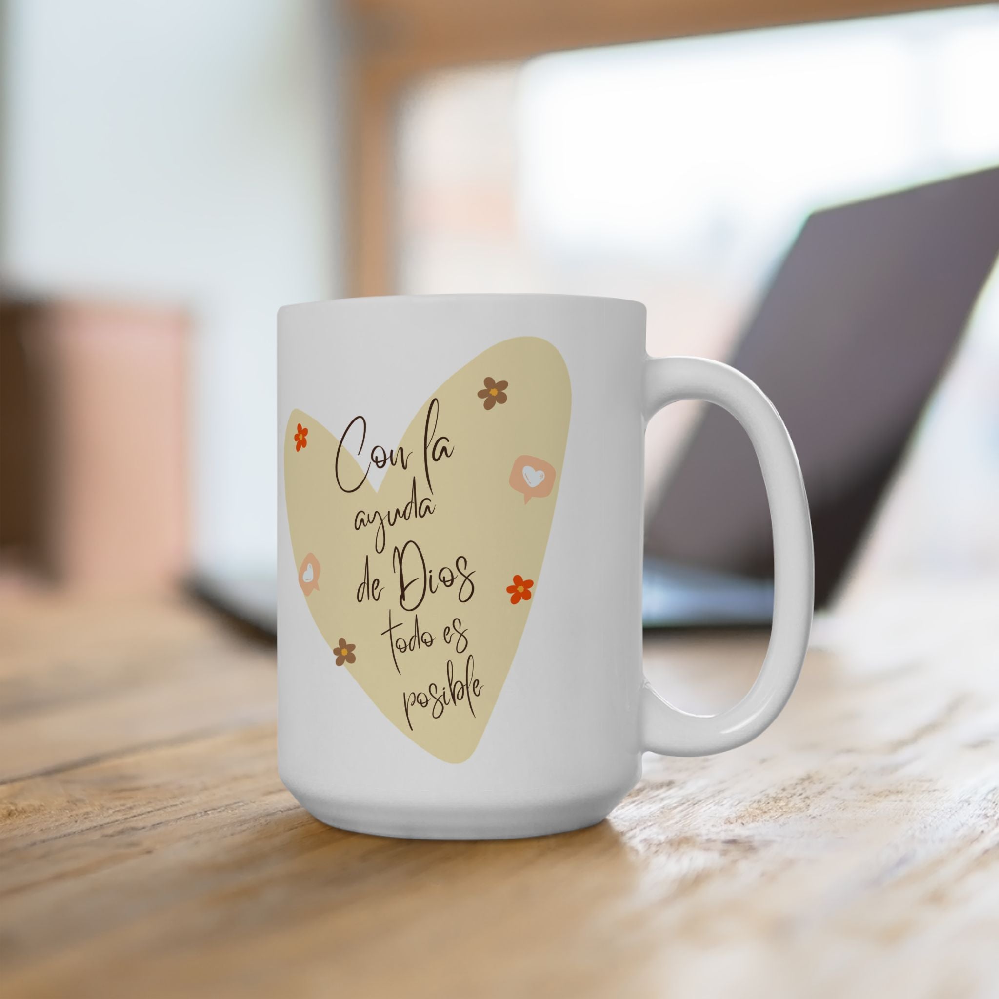 Ceramic Mug — "Choose Joy" Heart Floral Coffee Tea Cup (11oz & 15oz)
