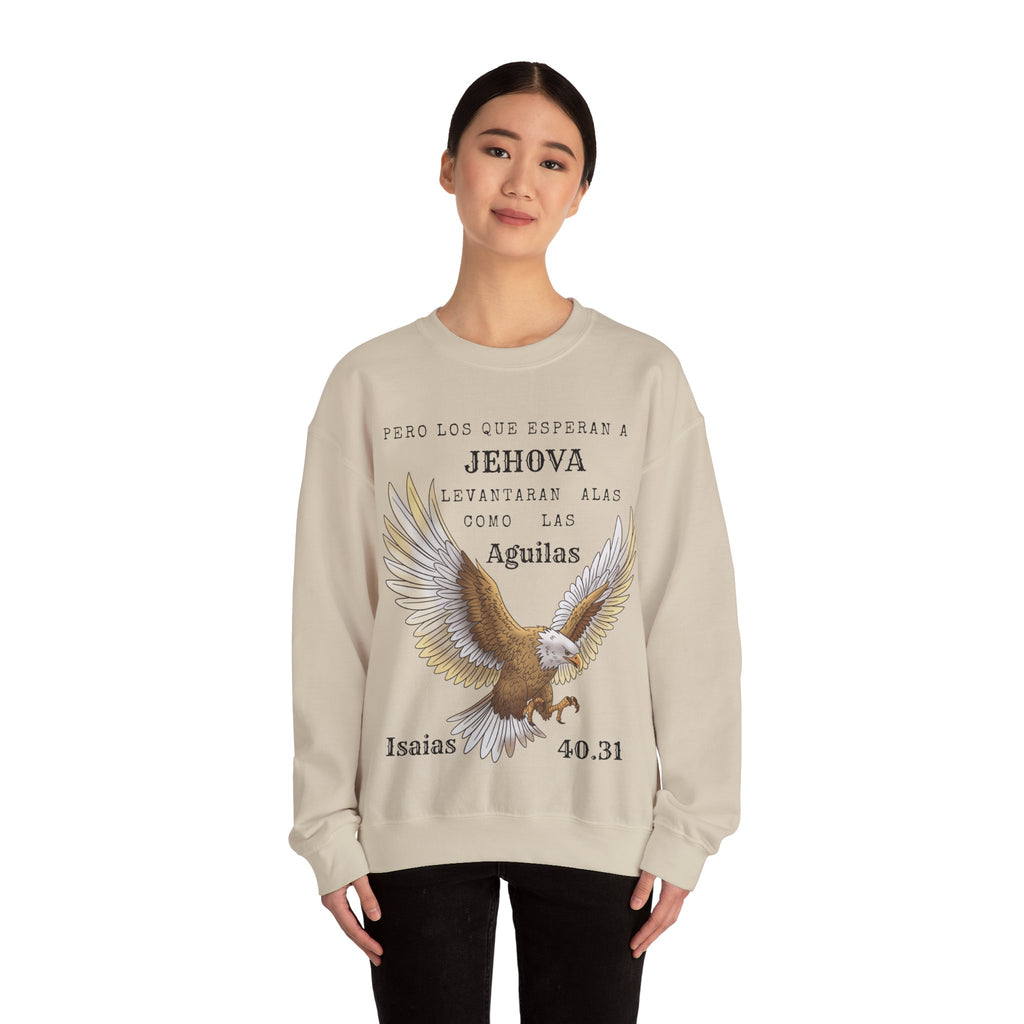 Isaías 40:31 Eagle Sweatshirt — "Pero los que esperan a Jehová" Spanish Christian Crewneck