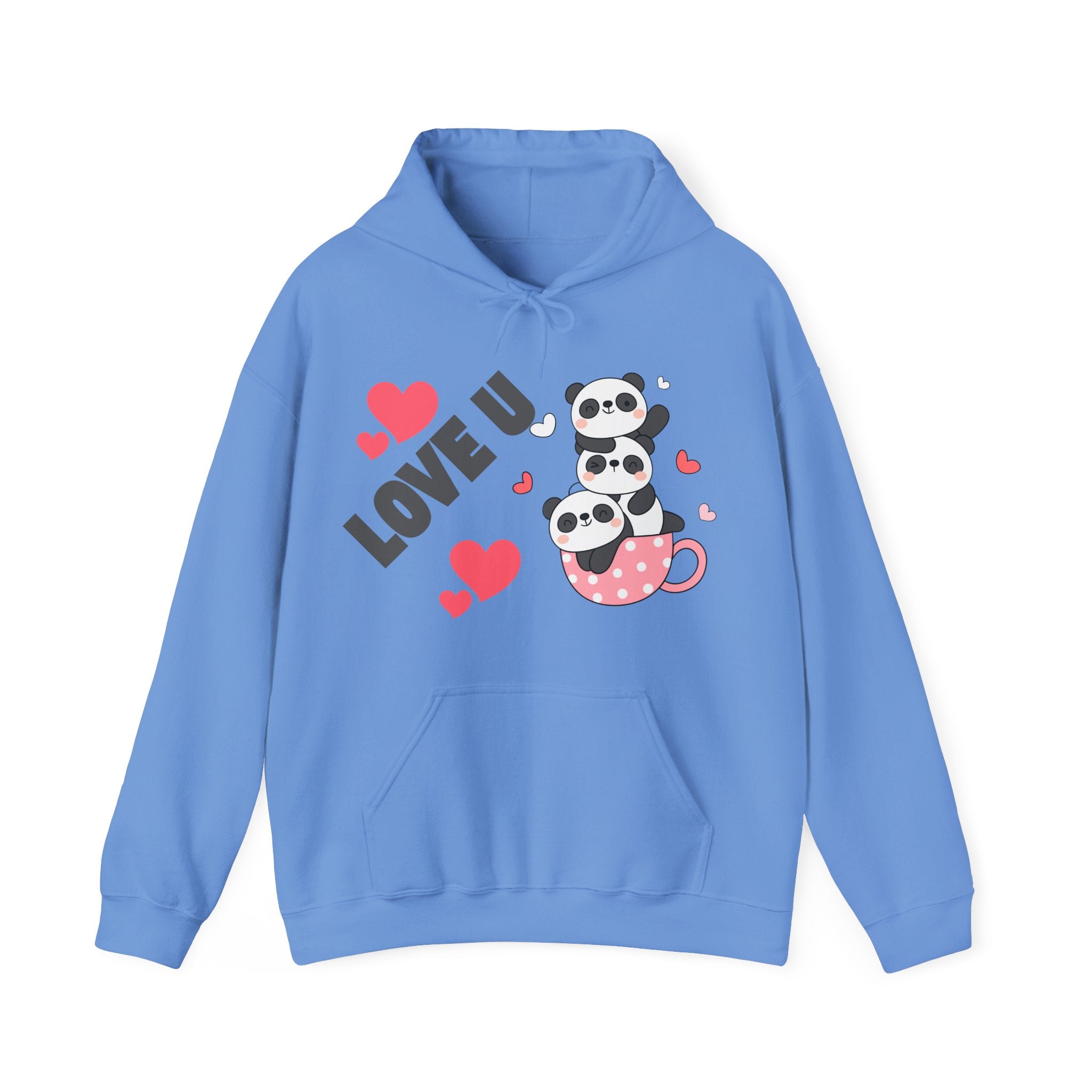 Cute Panda Love Hoodie for Couples, Valentine's Day Gift, Cozy Sweatshirt, Unisex Love Hoodie, Animal Lover Apparel, Cute Sweatshirt