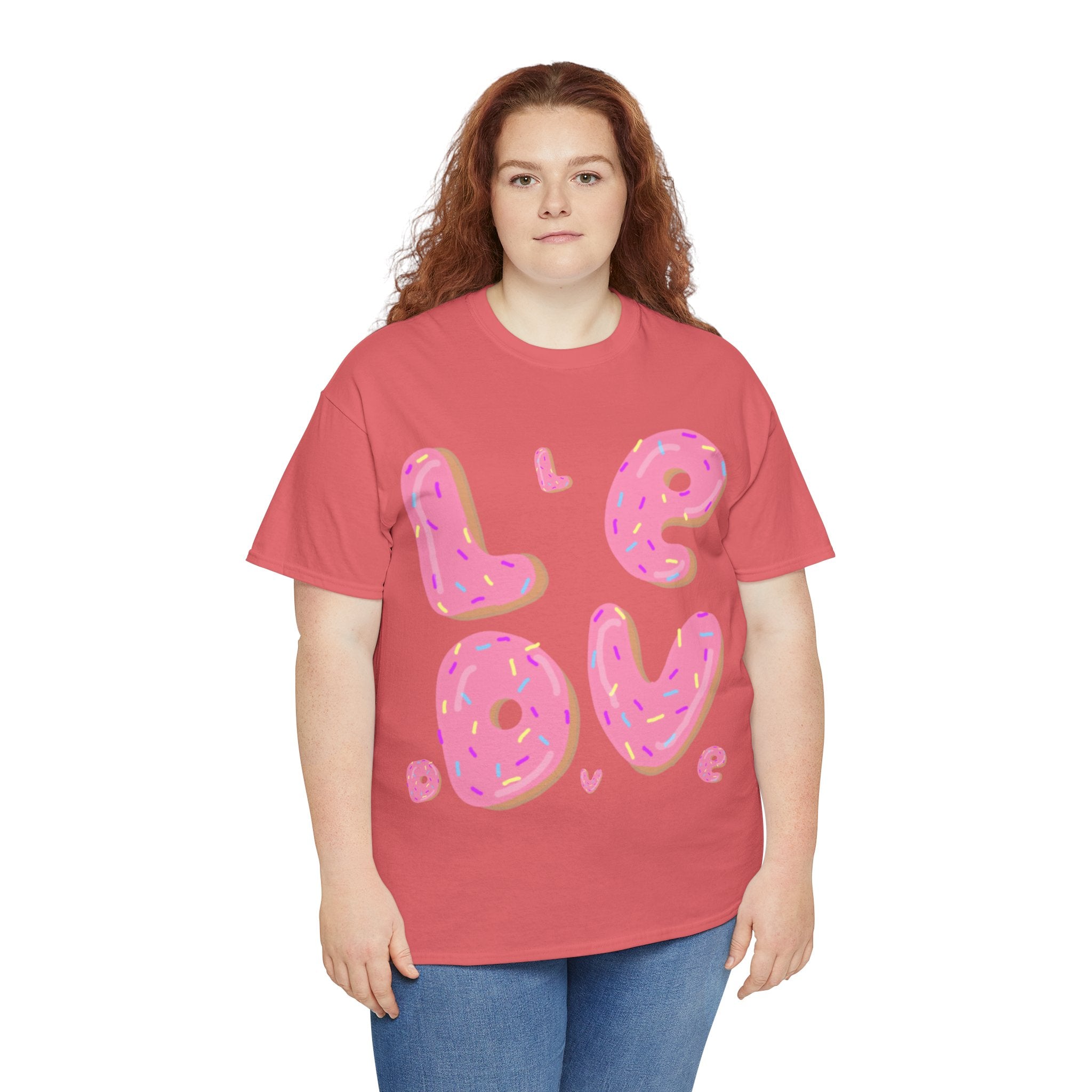 Sweet Love Donut Tee - Unisex Heavy Cotton T-Shirt for Foodies and Fun-Lovers