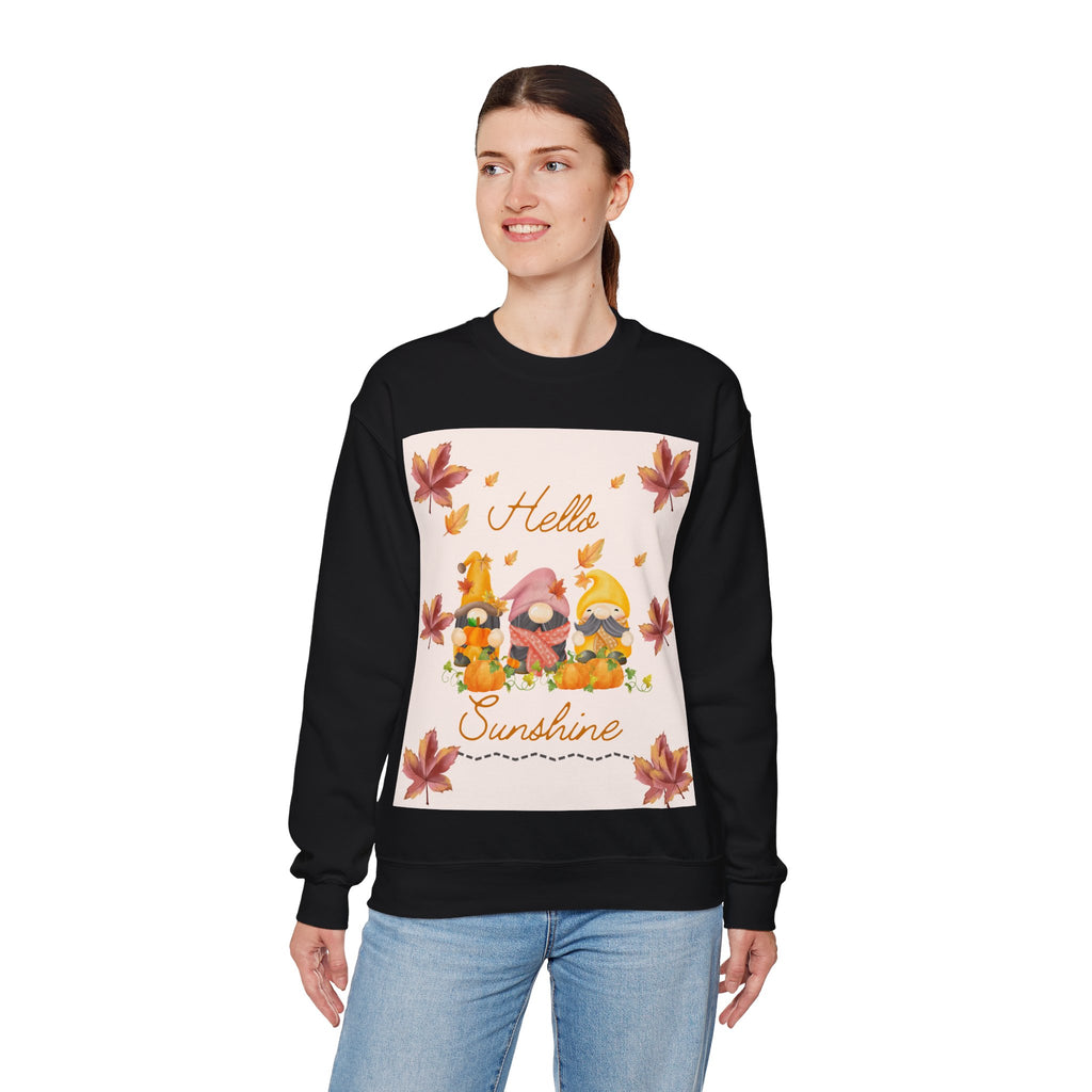 Hello Sunshine Fall Crewneck Sweatshirt, Cozy Autumn Apparel, Unisex Sweatshirt, Perfect for Thanksgiving, Gift for Nature Lovers