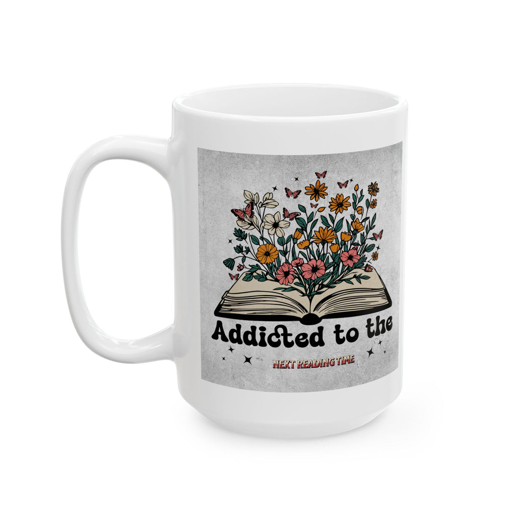 Literary Floral Ceramic Mug | Book Lover Gift, Coffee Cup, Reading Mug, Floral Decor, Literary Gift