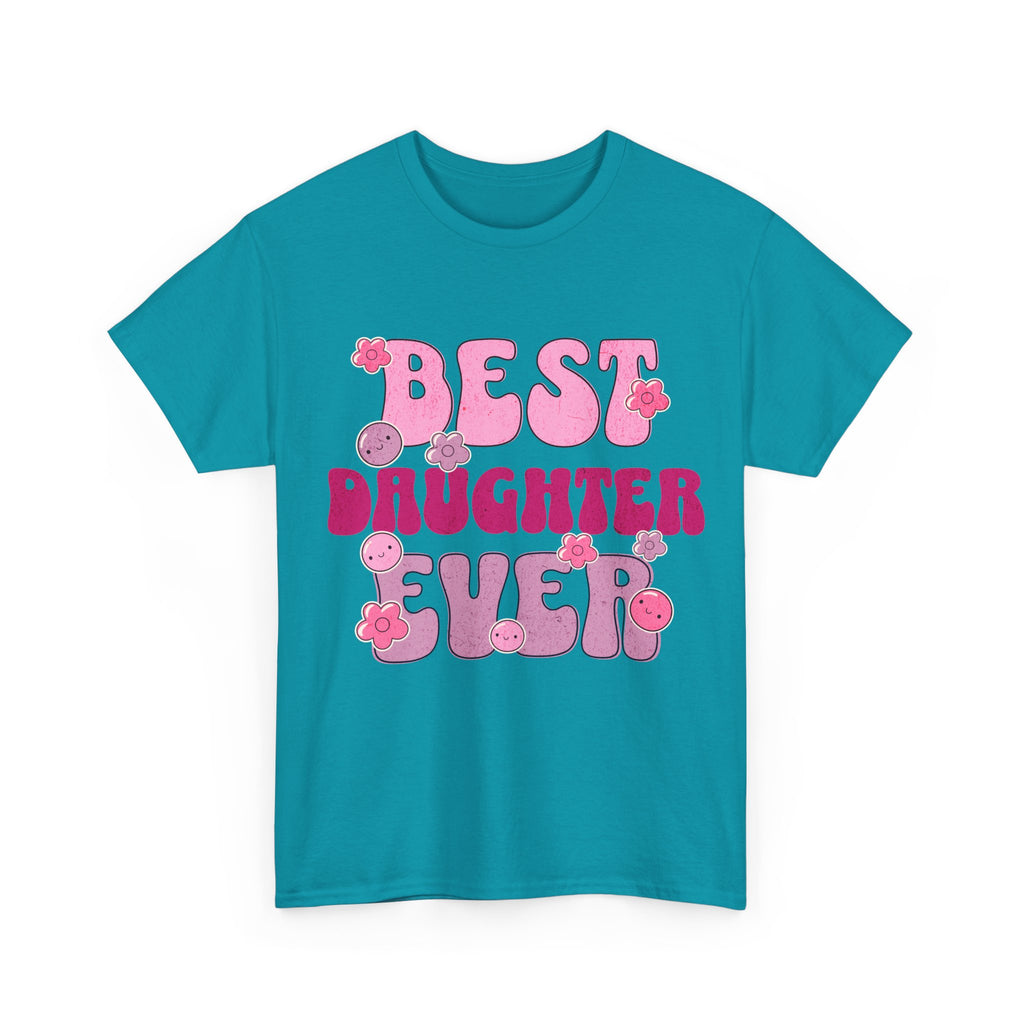 Best Daughter Ever T-Shirt — Cute Pink Retro Typography Tee for Daughters, Mother's Day Gift