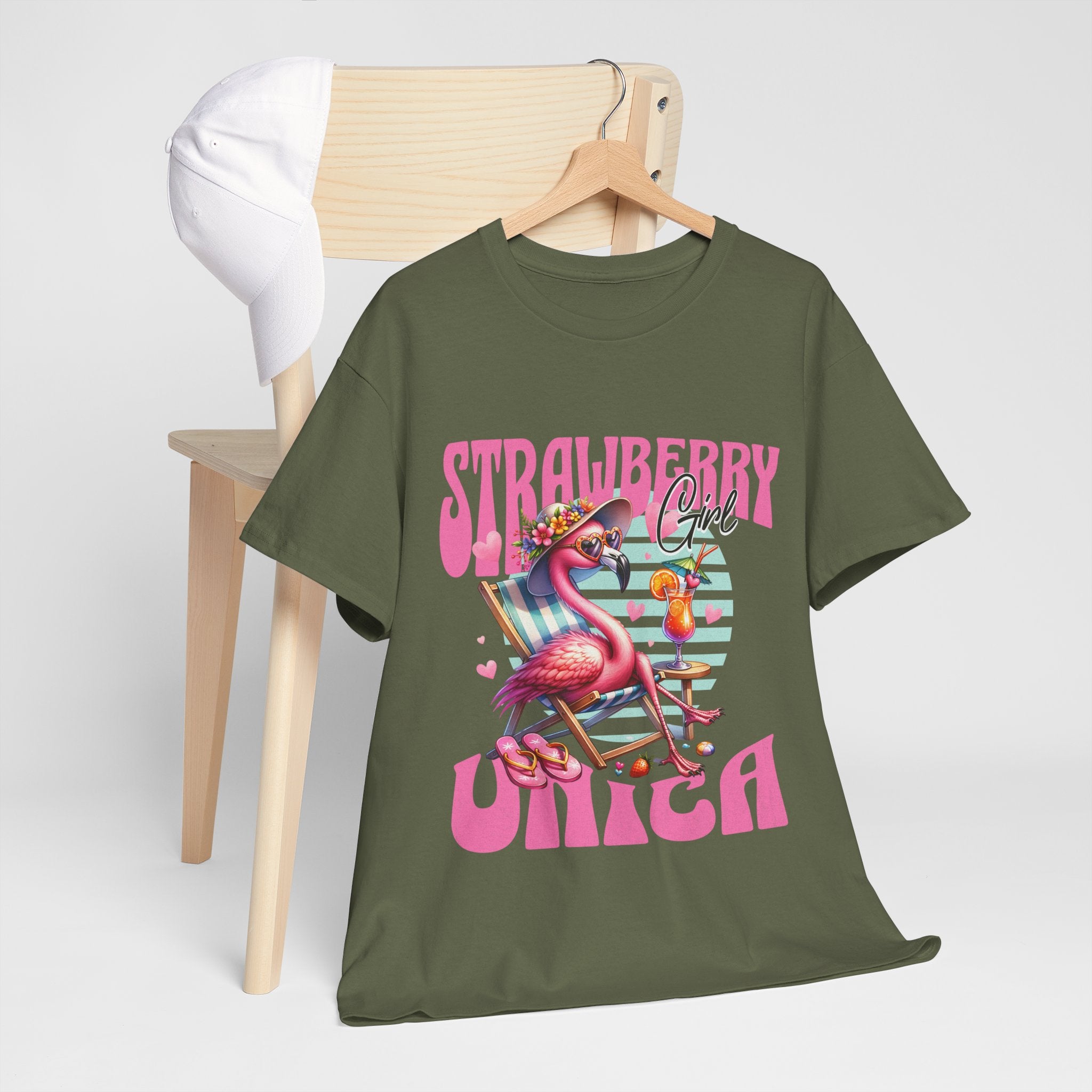 Strawberry Girl Unisex Heavy Cotton Tee - Summer Vibes T-Shirt