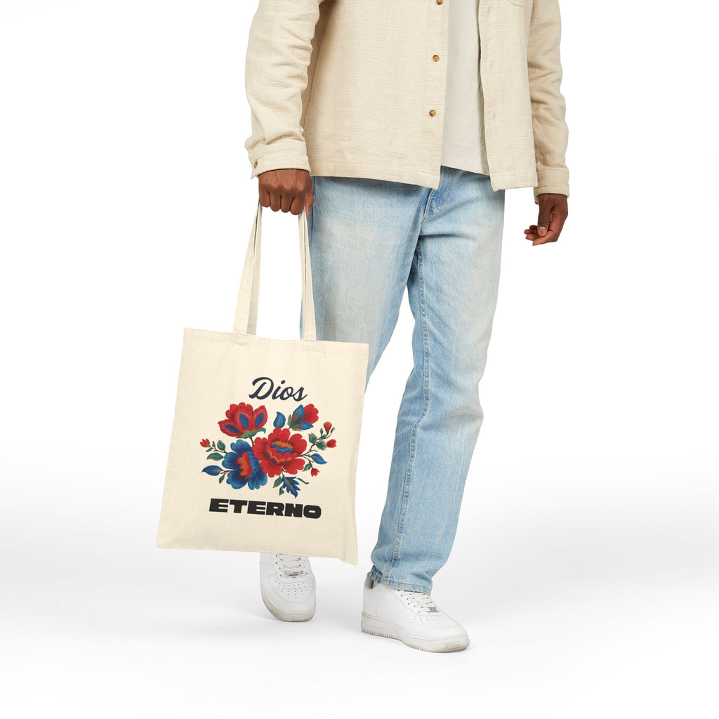 Tote Bag — 'Dios Eterno' Floral Canvas Tote