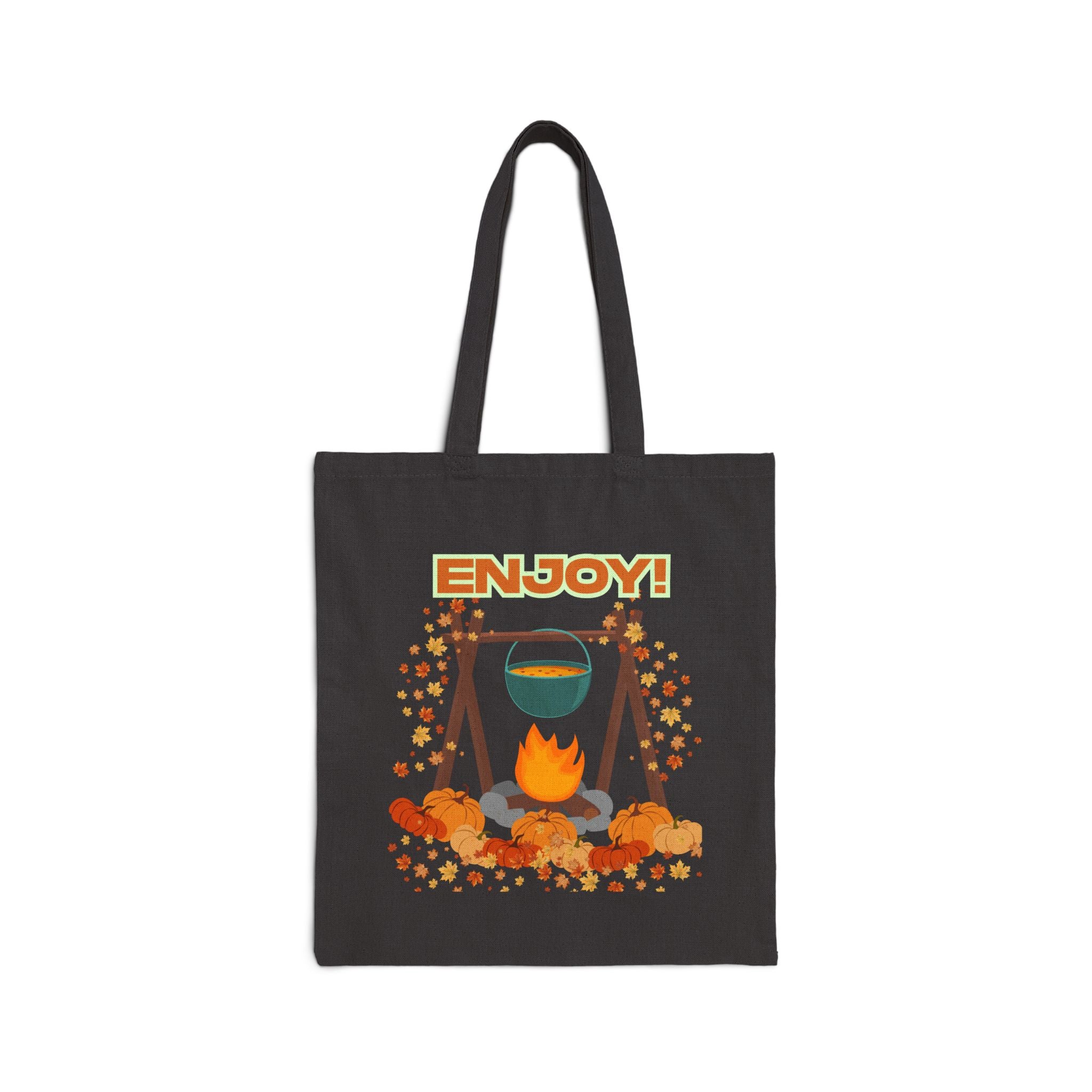 Enjoy! Camping Cotton Canvas Tote Bag | Eco-Friendly, Reusable, Perfect for Summer, Travel, Picnic, or Hiking