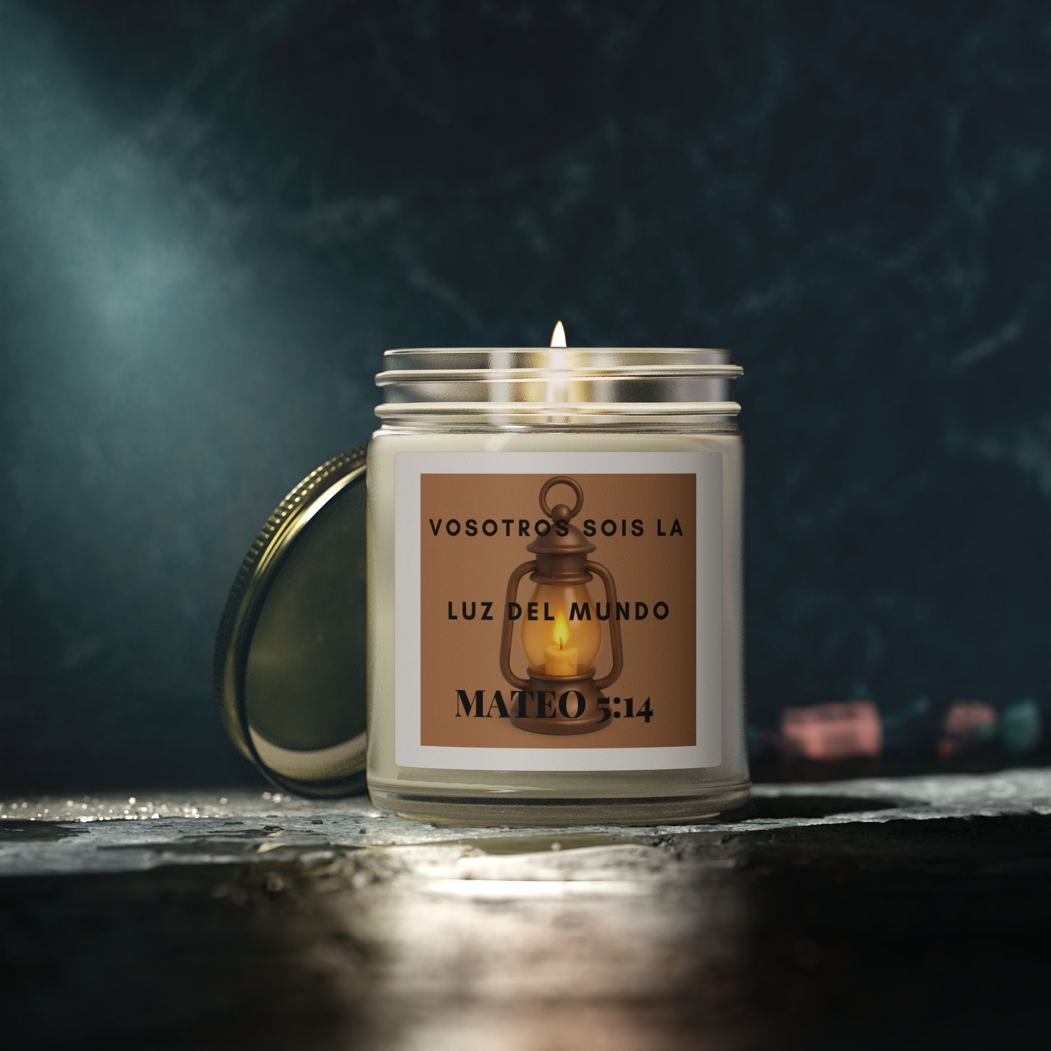 Scented Candle — Coconut Apricot Wax (4oz/9oz) — “Vosotros Sois la Luz del Mundo” Mateo 5:14