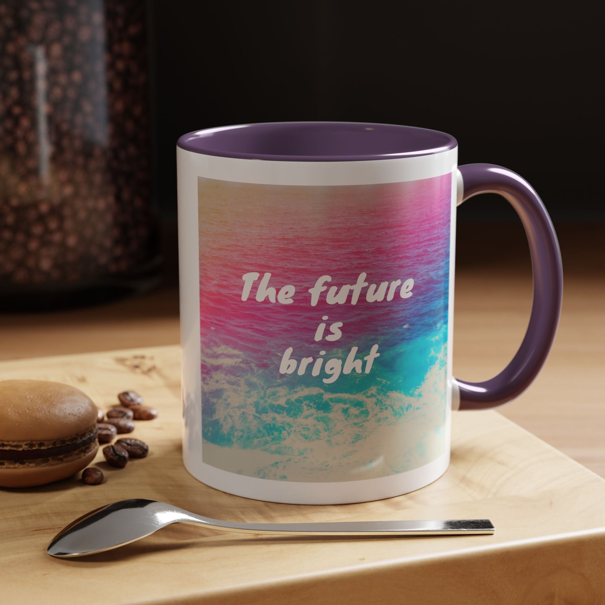 Ocean Background Future Is Bright Accent Coffee Mug (11, 15oz)