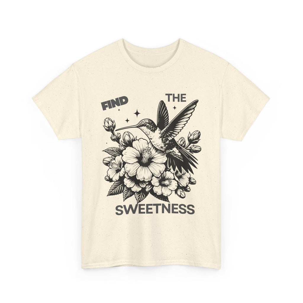 Find The Sweetness Tee — Floral Hummingbird Graphic T-Shirt