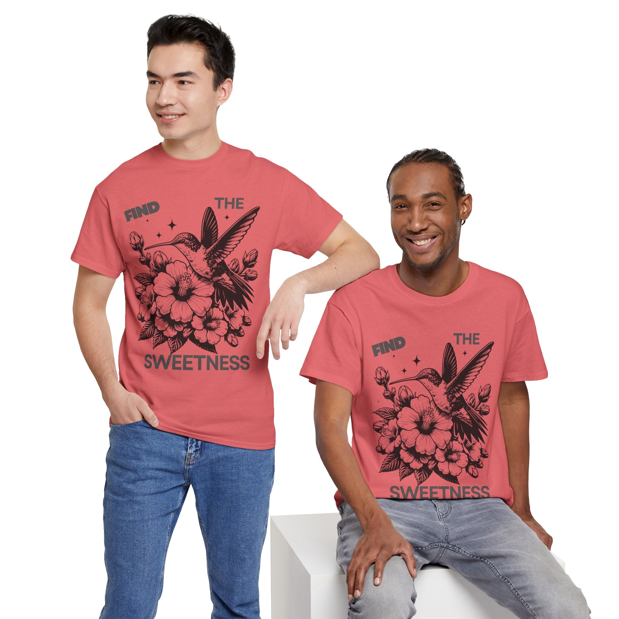 Find The Sweetness Tee — Floral Hummingbird Graphic T-Shirt