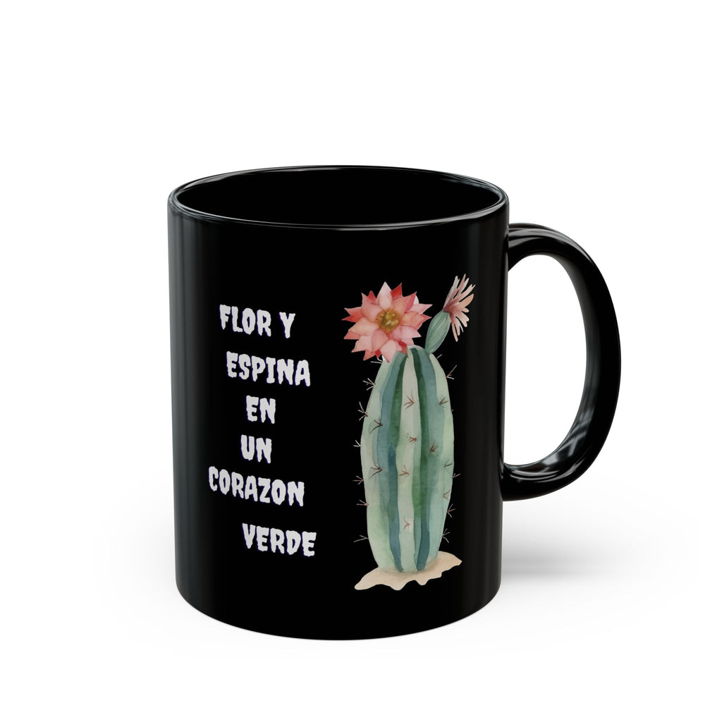Cactus Love Black Mug - Perfect Gift for Plant Lovers, Home Decor, Coffee Lovers, Minimalist Style, Fun Quotes