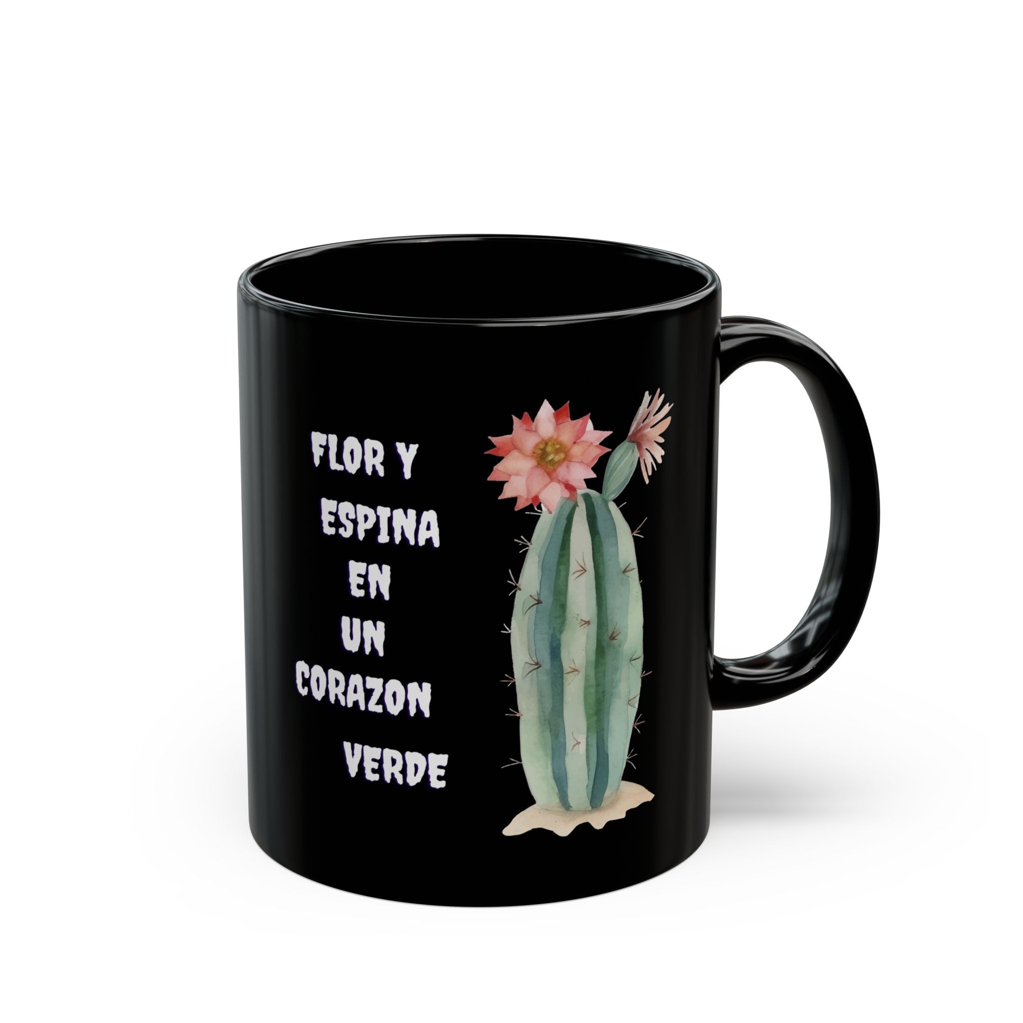 Cactus Love Black Mug - Perfect Gift for Plant Lovers, Home Decor, Coffee Lovers, Minimalist Style, Fun Quotes