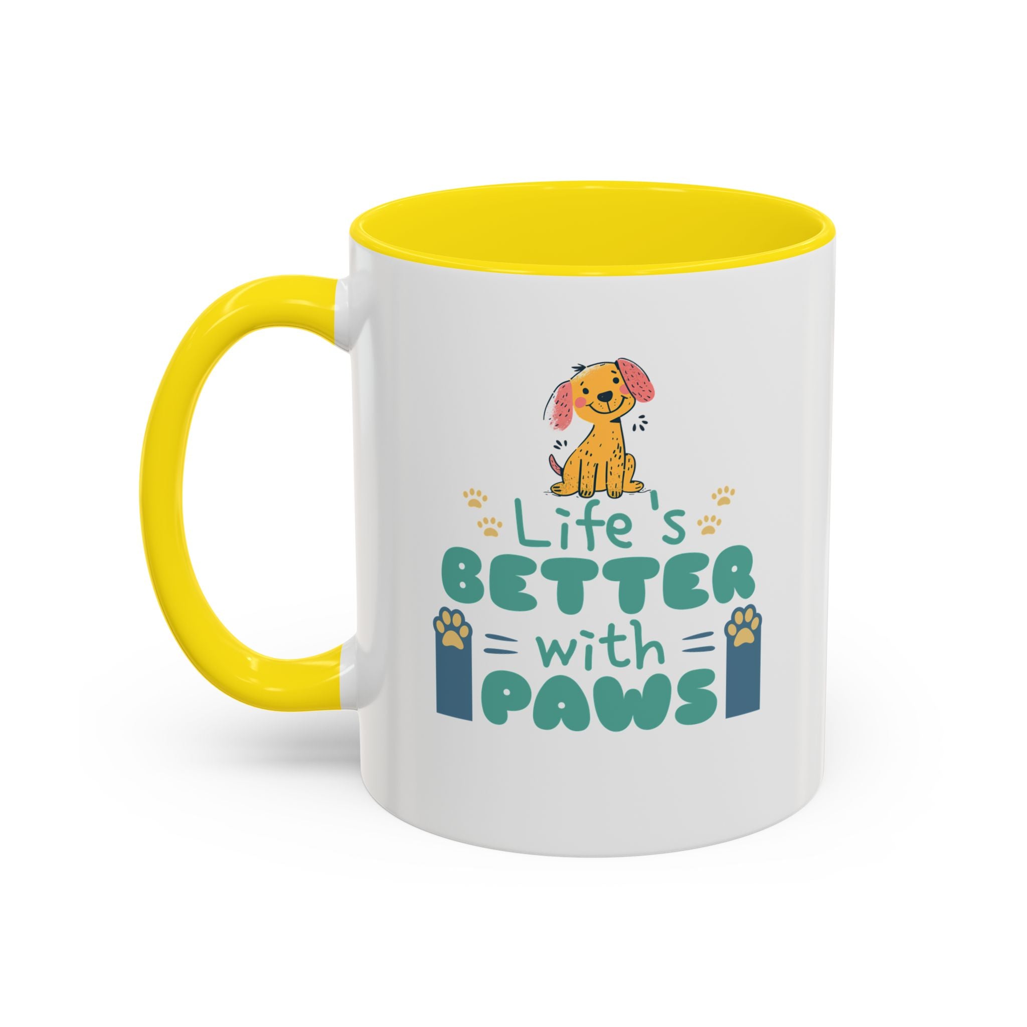 Life's Better with Paws Mug - Pet Lover's Coffee Cup, Dog Themed Gift, Animal Lover Present, Cute Ceramic Mug, Fun Pet Owner Gift