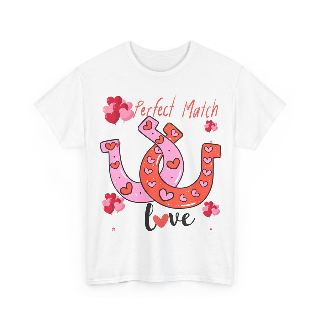 Perfect Match Love T-Shirt — Cute Horseshoe Valentine Tee