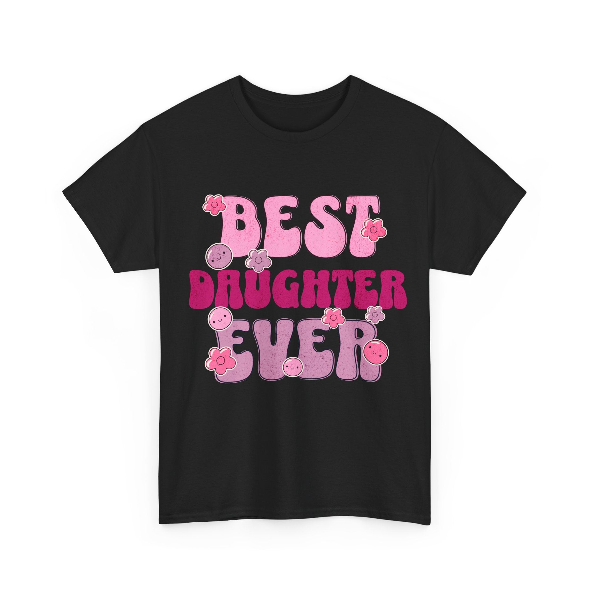 Best Daughter Ever T-Shirt — Cute Pink Retro Typography Tee for Daughters, Mother's Day Gift