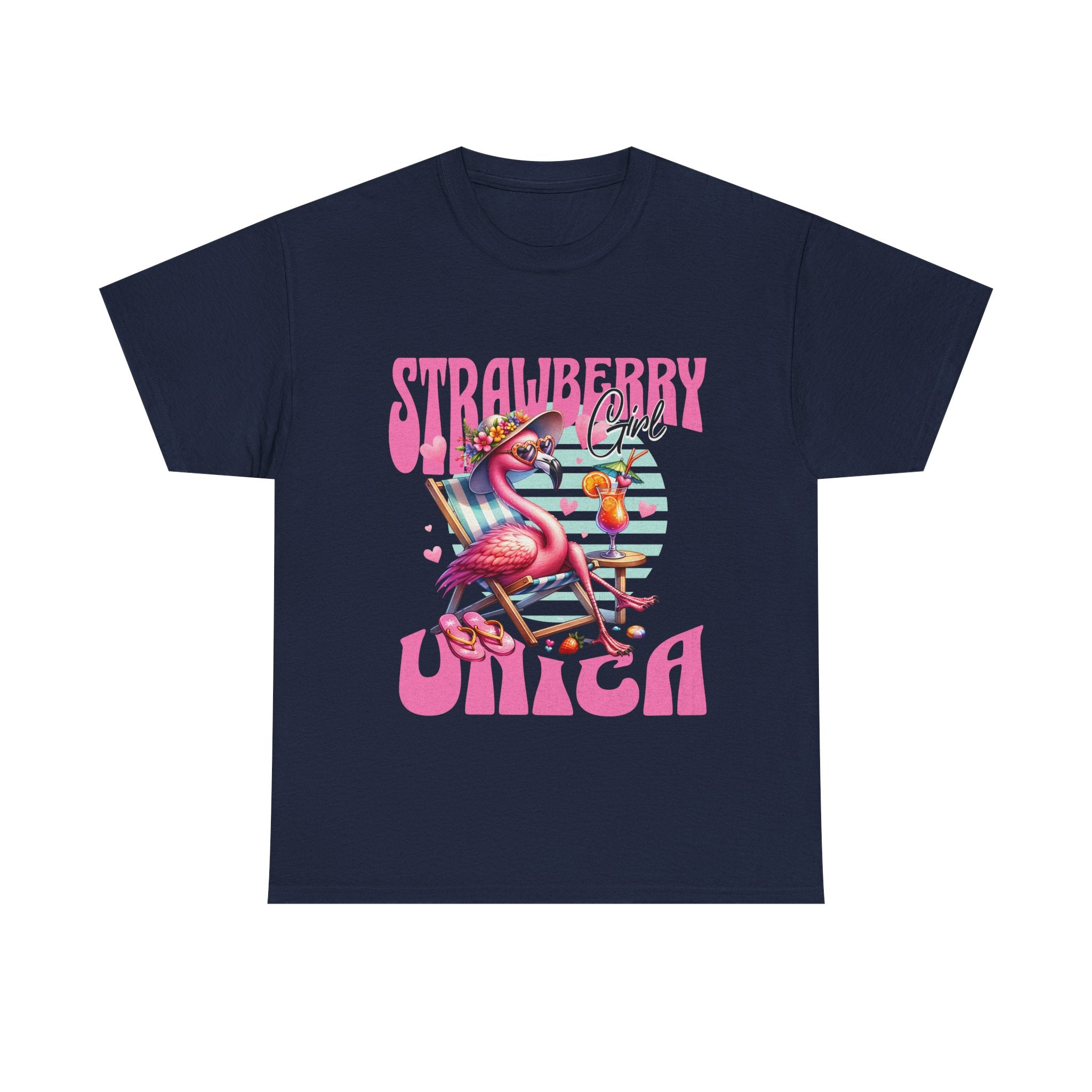 Strawberry Girl Unisex Heavy Cotton Tee - Summer Vibes T-Shirt
