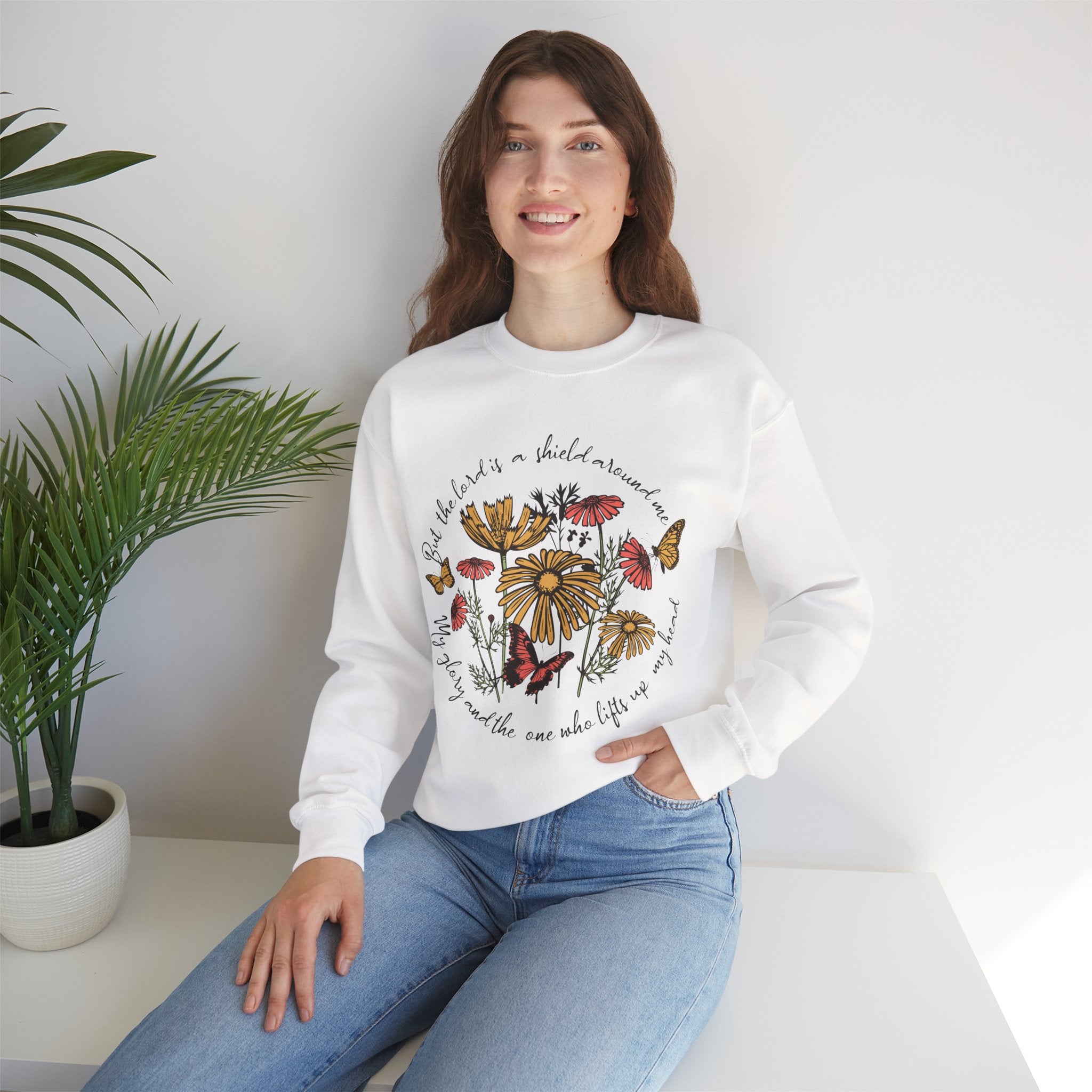 Nature-Inspired Inspirational Sweatshirt for All Seasons, Motivational Gift for Her, Floral Crewneck, Comfortable Everyday Wear, [...]