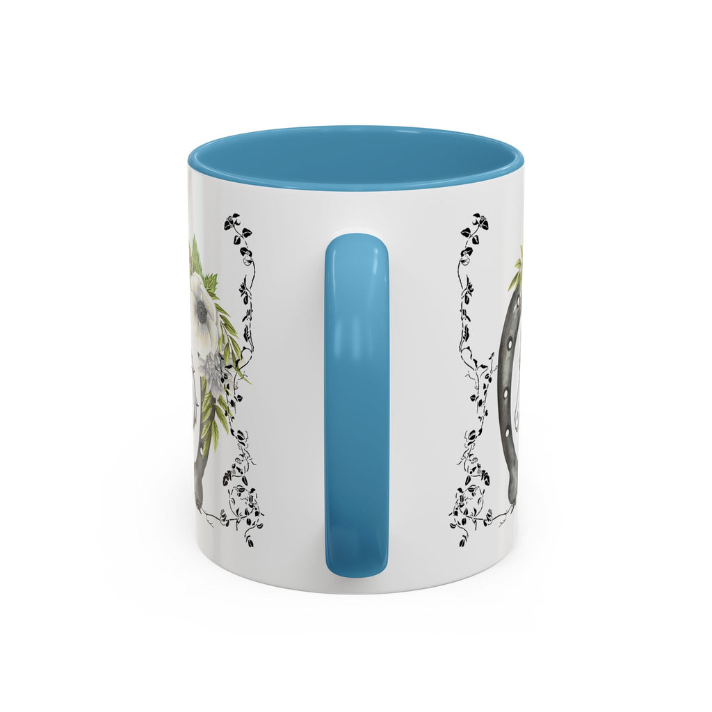 Personalized Floral Horseshoe Mug - Unique Gift for Horse Lovers, Cowgirl Theme, Farmhouse Decor, Wedding Favors, Custom Name Mug