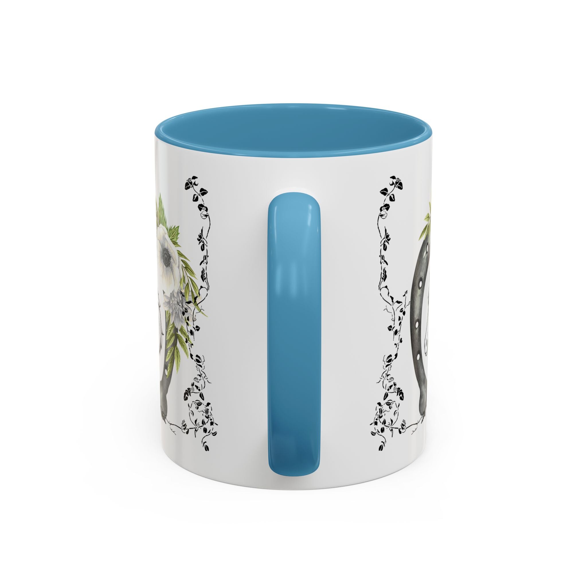Personalized Floral Horseshoe Mug - Unique Gift for Horse Lovers, Cowgirl Theme, Farmhouse Decor, Wedding Favors, Custom Name Mug