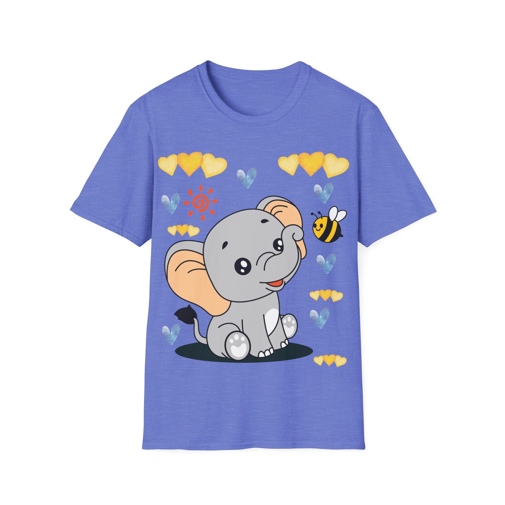 Cute Baby Elephant & Bee Tee — Kids Animal Graphic T-Shirt