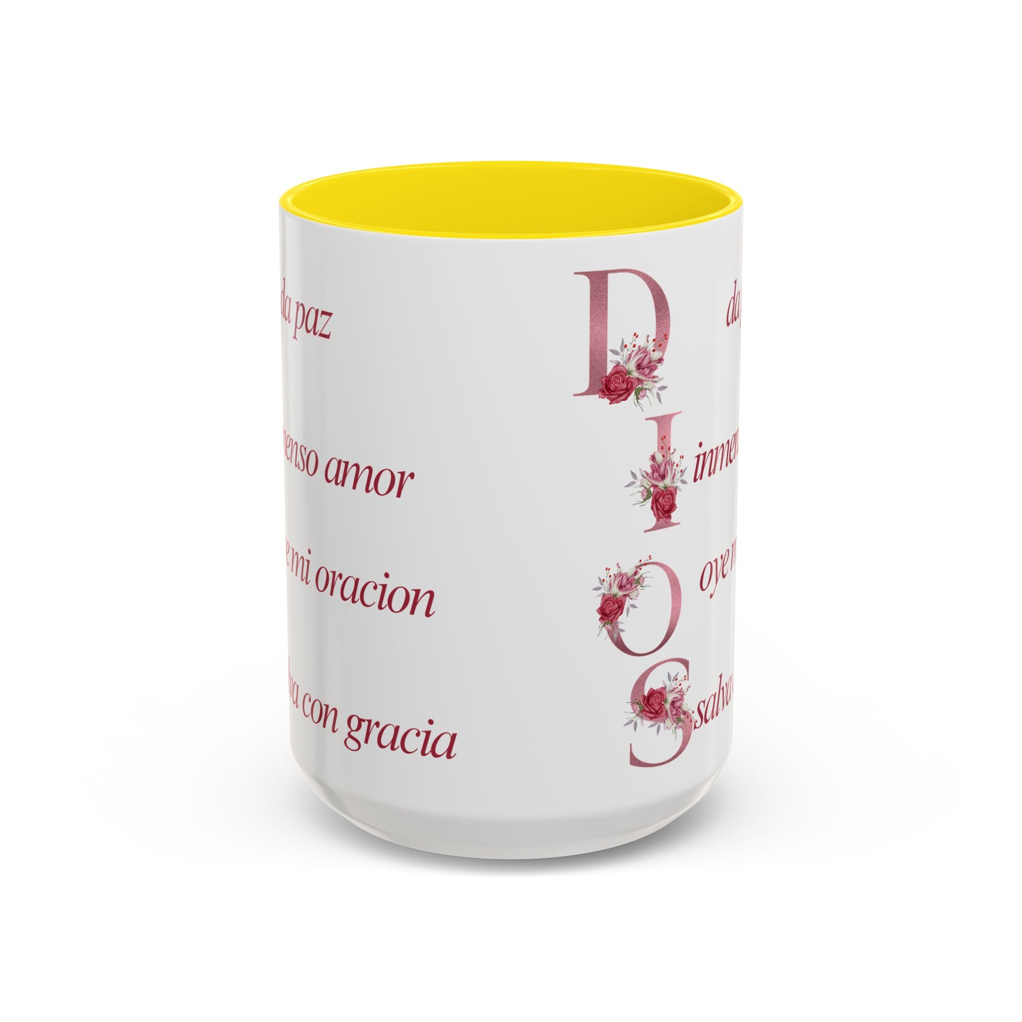 Inspirational Accent Coffee Mug with Floral Design - 11/15oz