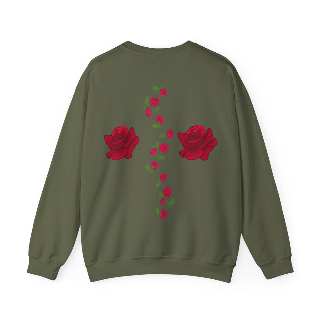 Sweatshirt — Red Rose Crest Back Graphic Crewneck