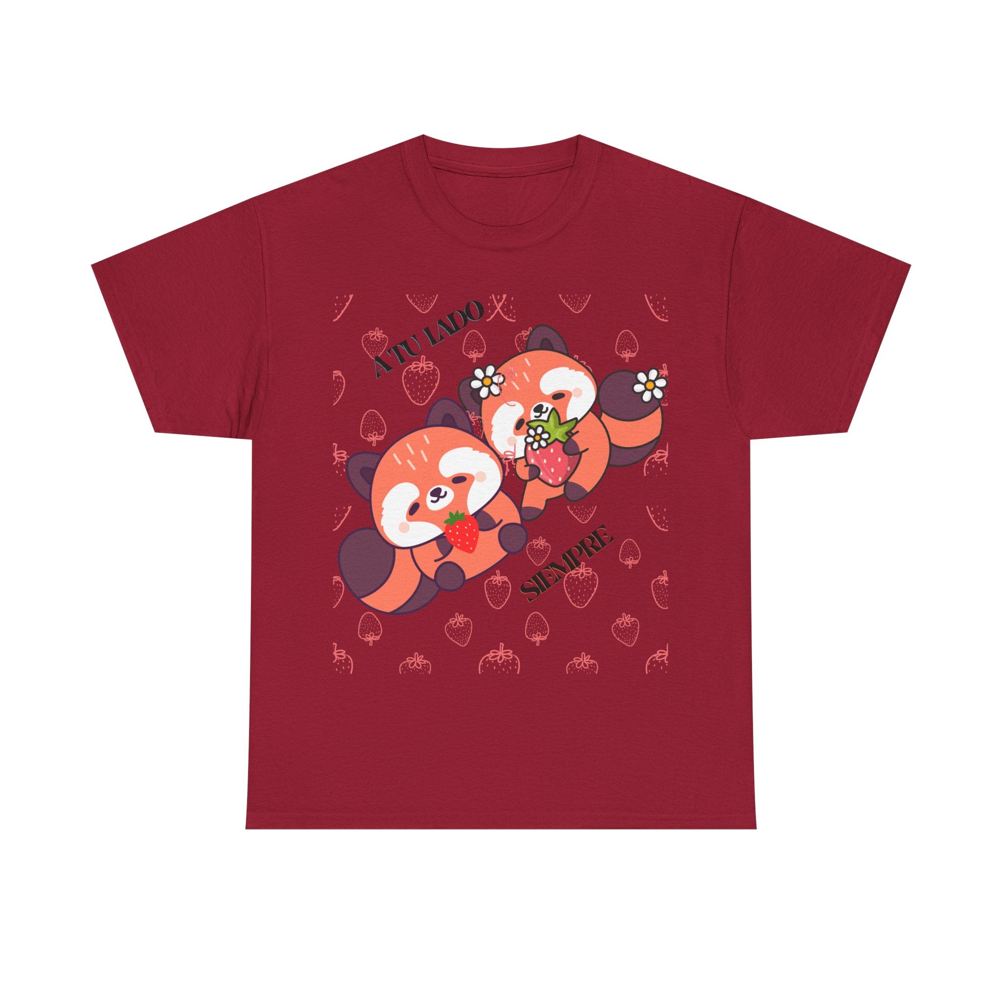 Red Panda Snack Time T-Shirt – Cute Kawaii Animal Tee with "A Little So Sweet" Design