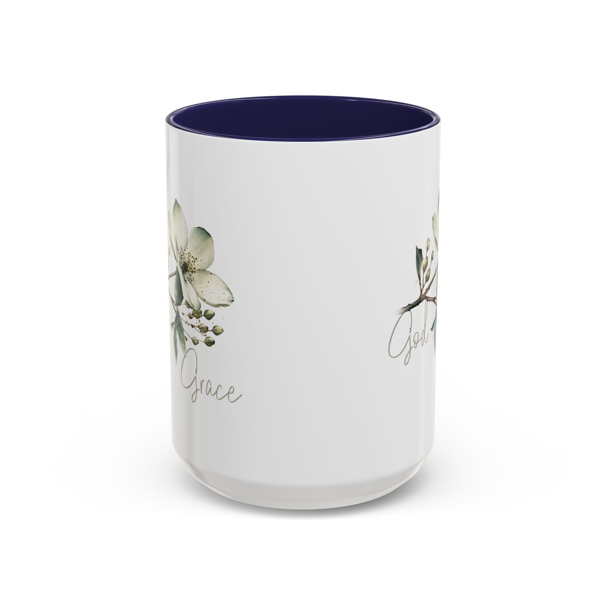 Floral Accent Coffee Mug | God Grace Gift, Nature-Inspired Tea Cup, Inspirational Drinkware for Home, Office, Mother's Day