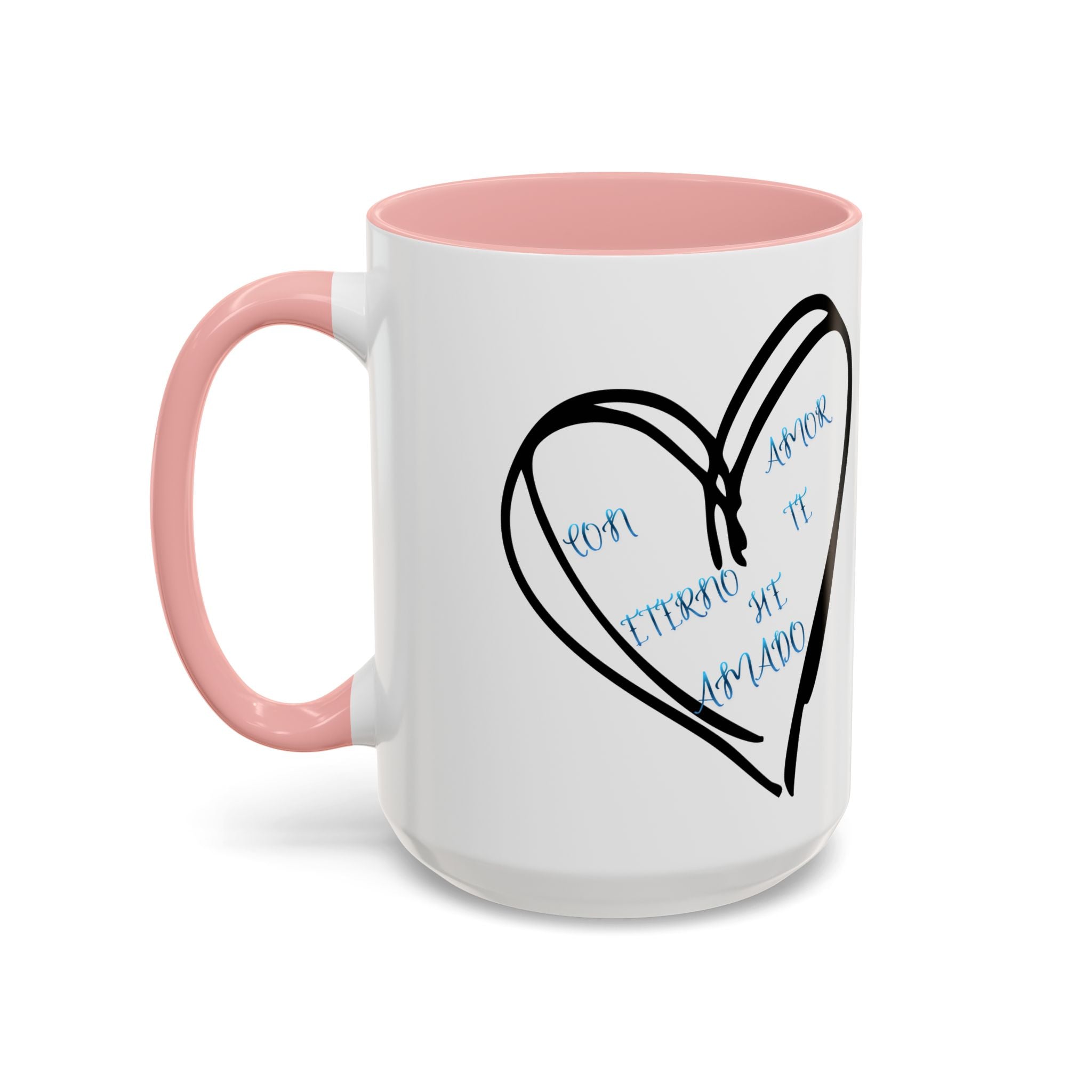 Coffee Mug - Hand-Drawn Heart with Spanish 'Por Amor Te He Amado' Accent