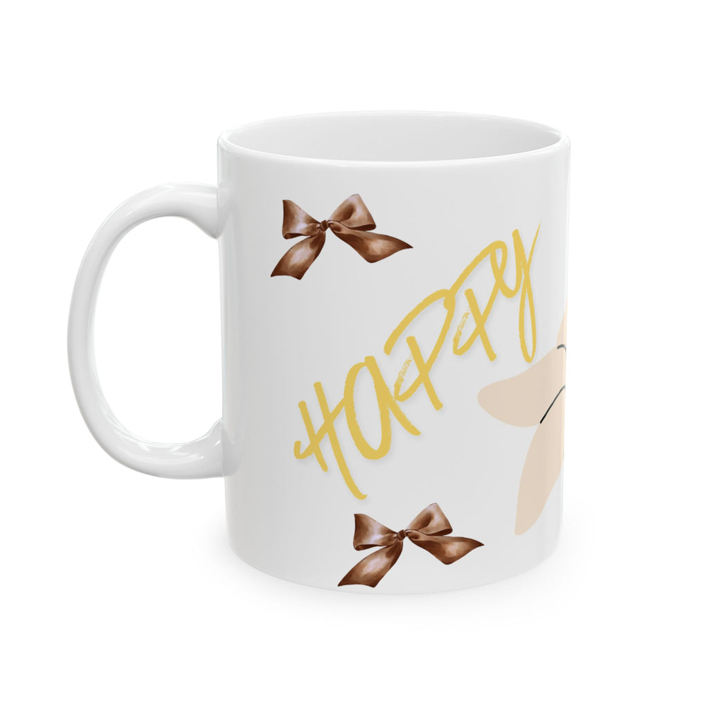 Birthday Floral Mug — Neutral Blossom Ceramic Coffee Cup (11oz & 15oz)