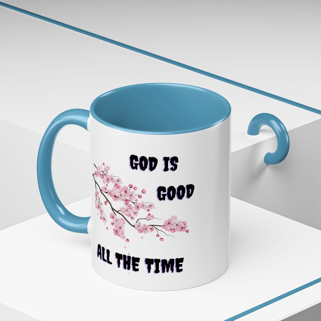 Inspirational Coffee Mug - God is Good, Floral Design, Gift for Faith Friends, Perfect for Mother's Day, Church Gatherings, Daily Motivation