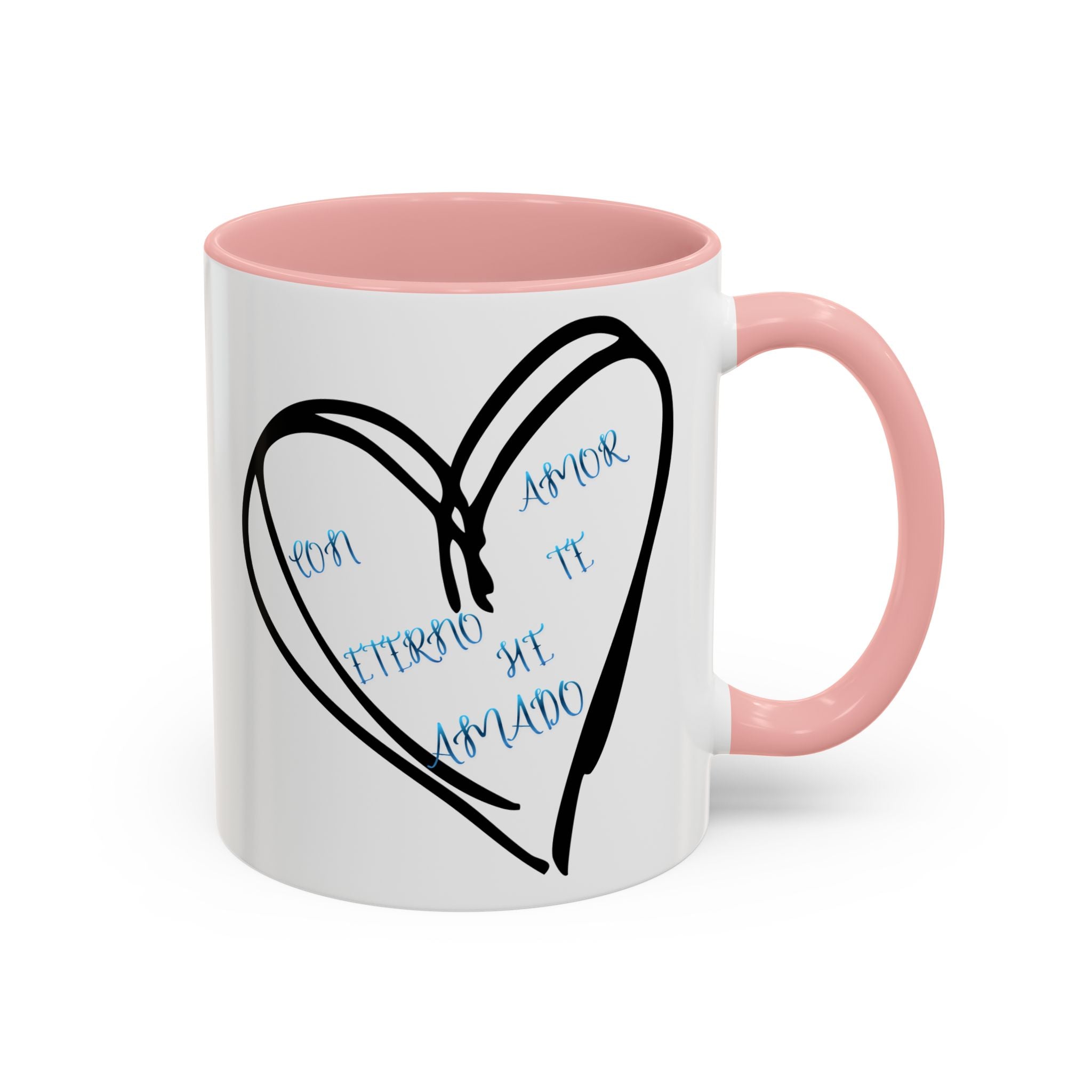 Coffee Mug - Hand-Drawn Heart with Spanish 'Por Amor Te He Amado' Accent