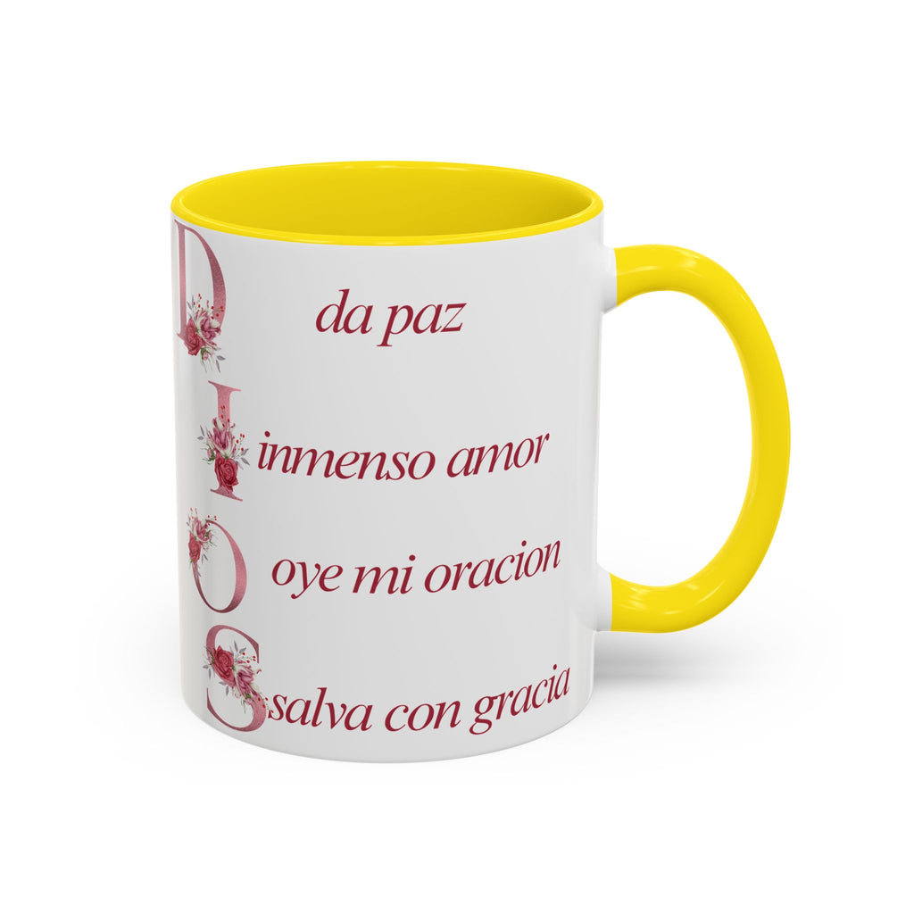 Inspirational Accent Coffee Mug with Floral Design - 11/15oz