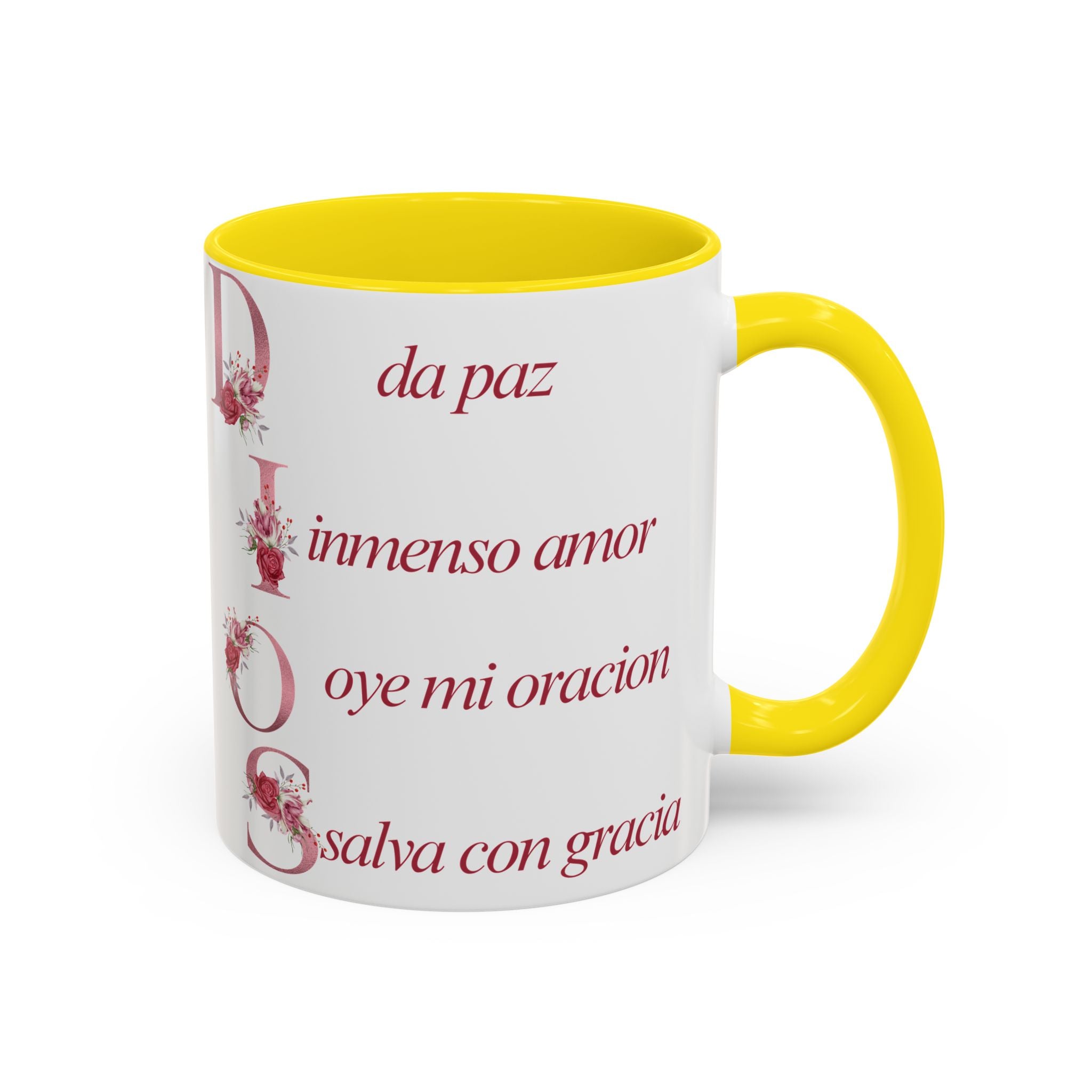 Inspirational Accent Coffee Mug with Floral Design - 11/15oz