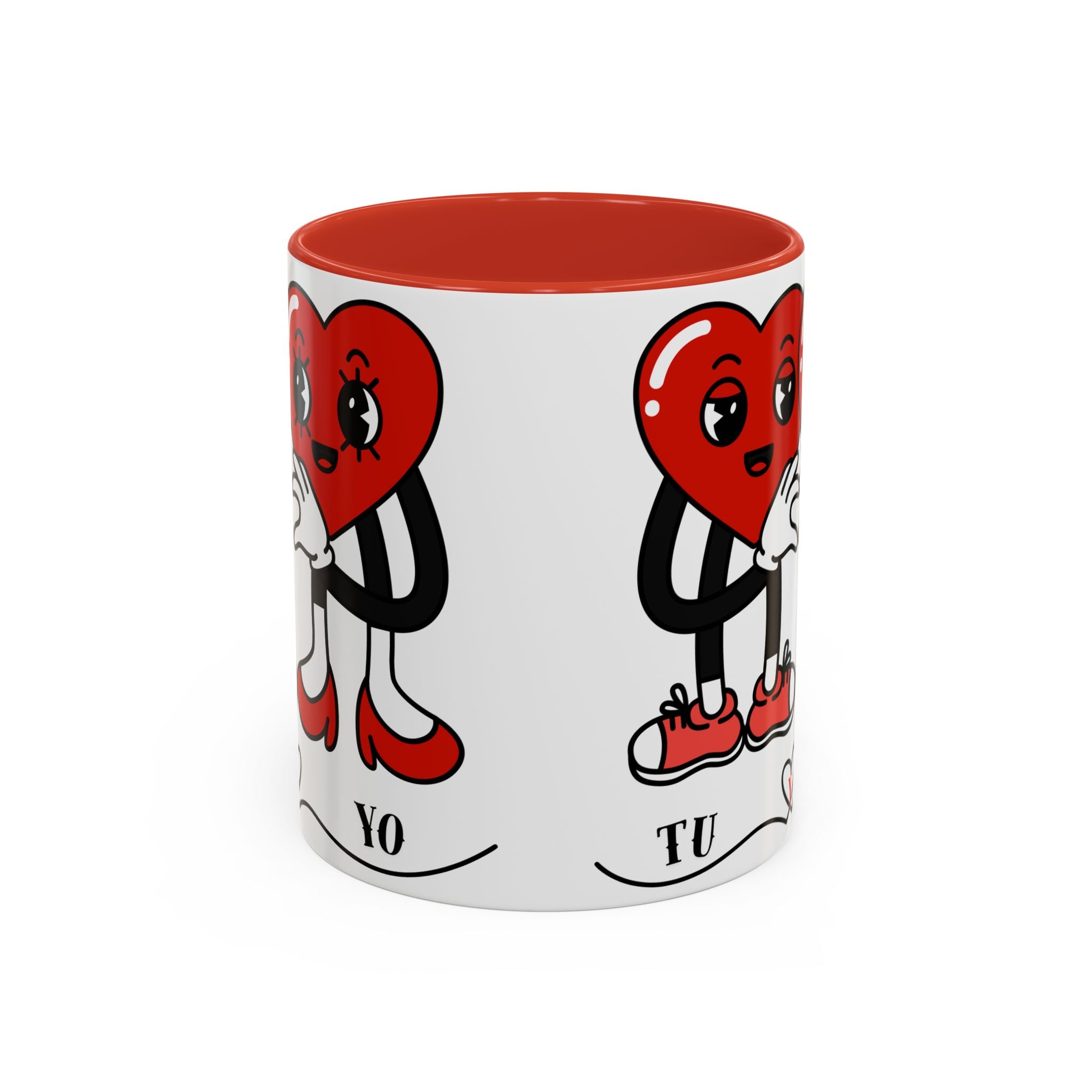 Valentine Heart Couple Coffee Mug – "Tu y Yo" Cute Romantic Accent Mug