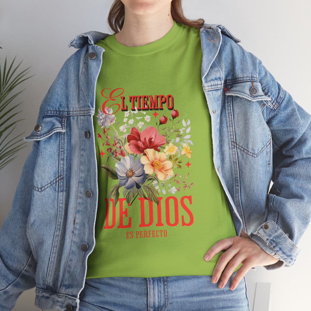 Floral Quote Tee, Unisex Heavy Cotton Tee for Faith and Inspiration, Cute T-Shirt for Spring, Inspirational Gift for Friends, [...]