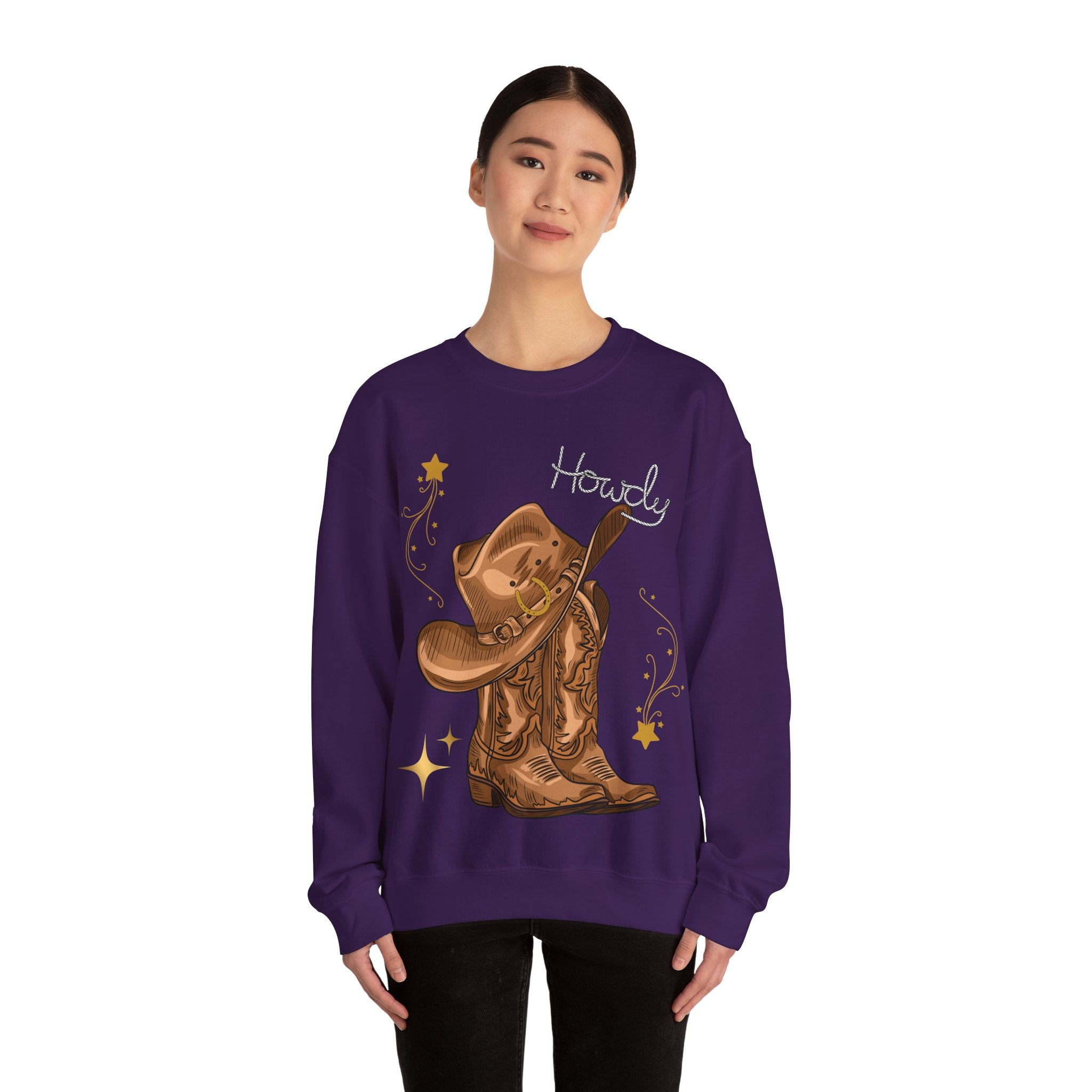 Howdy Cowboy Crewneck Sweatshirt | Unisex Sweatshirt, Western Apparel, Fall Fashion, Gift for Him/Her, Casual Wear
