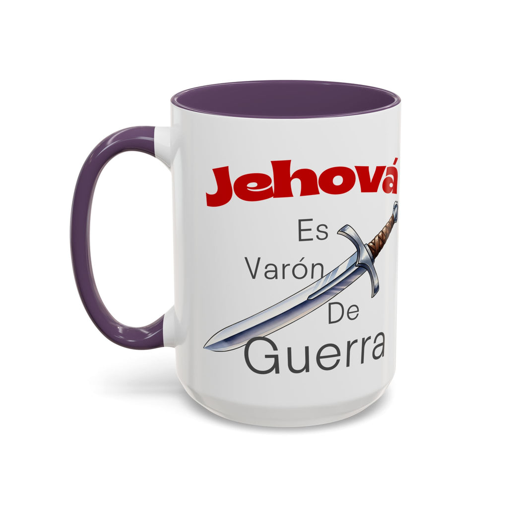 Jehovah Es Varón de Guerra Coffee Mug — Spanish Faith Sword Accent Mug (11/15oz)