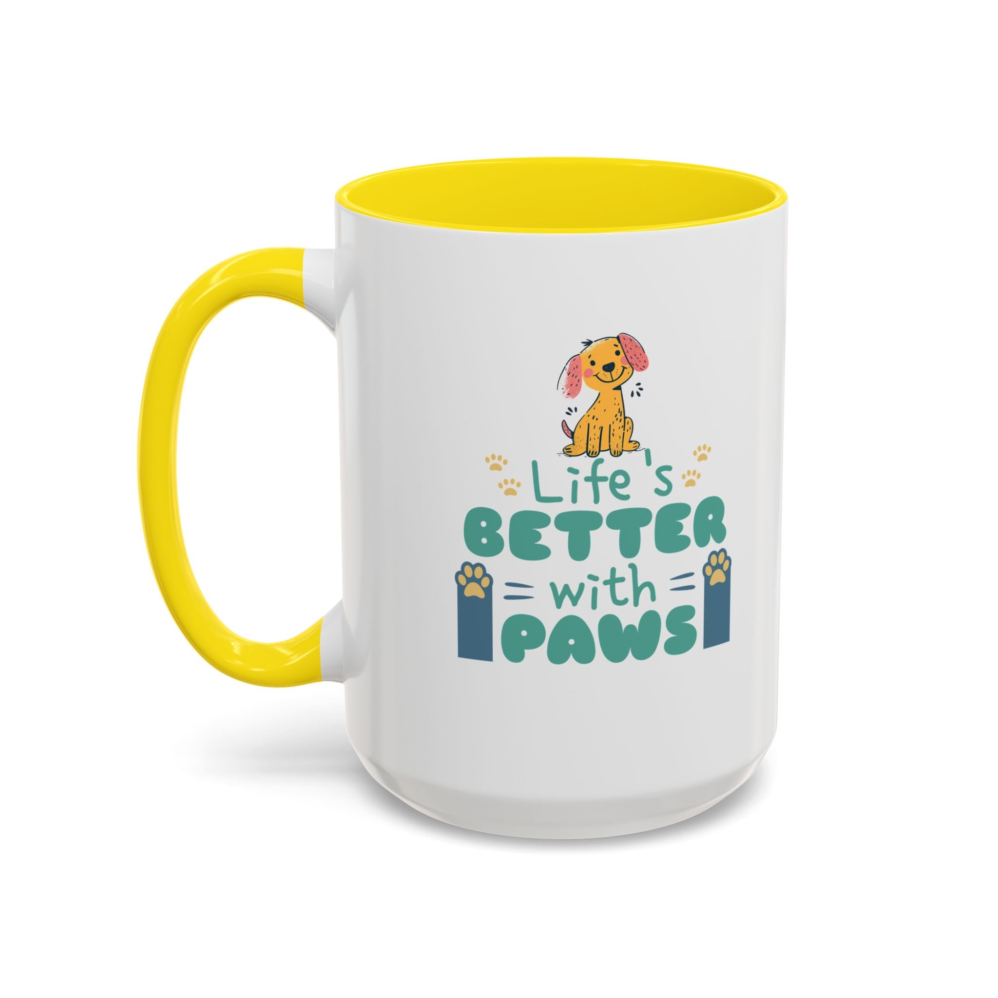 Life's Better with Paws Mug - Pet Lover's Coffee Cup, Dog Themed Gift, Animal Lover Present, Cute Ceramic Mug, Fun Pet Owner Gift